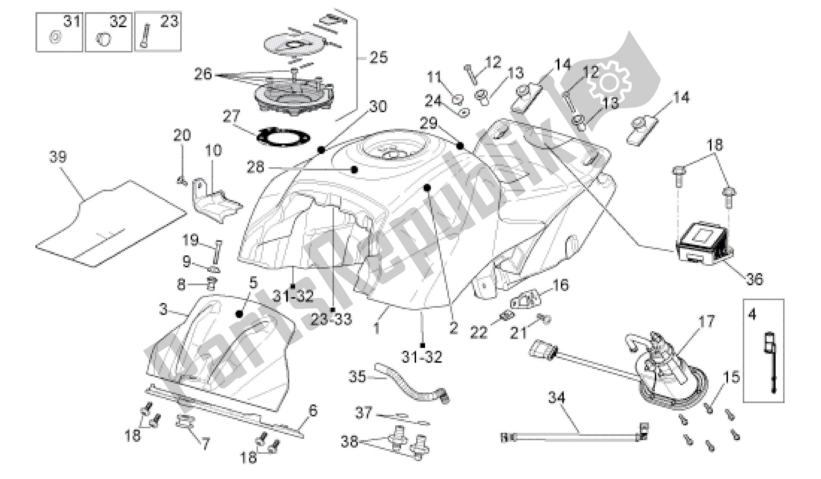 Wszystkie części do Zbiornik Paliwa Aprilia RSV4 Aprc R 3982 1000 2011 - 2012