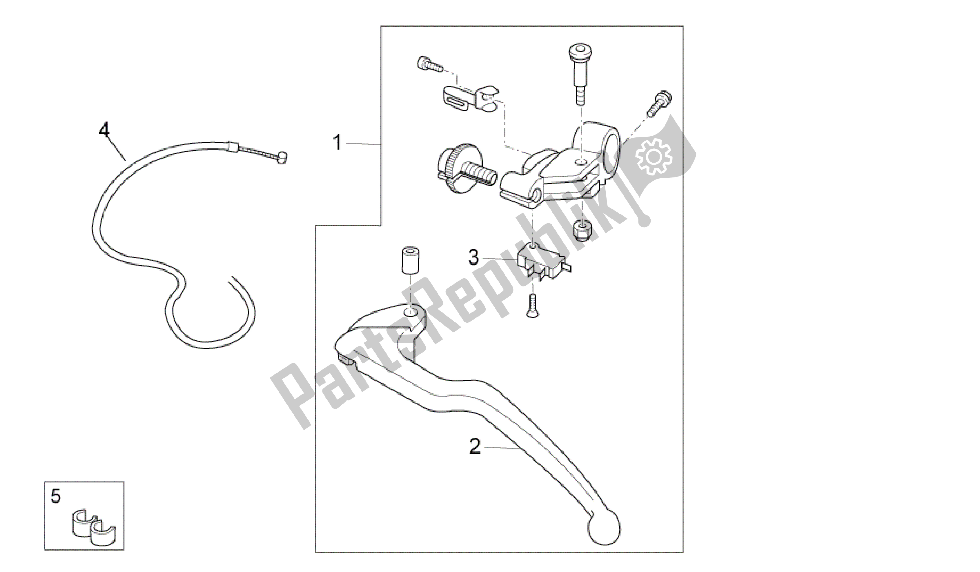All parts for the Clutch Lever of the Aprilia RSV4 Aprc R 3982 1000 2011 - 2012