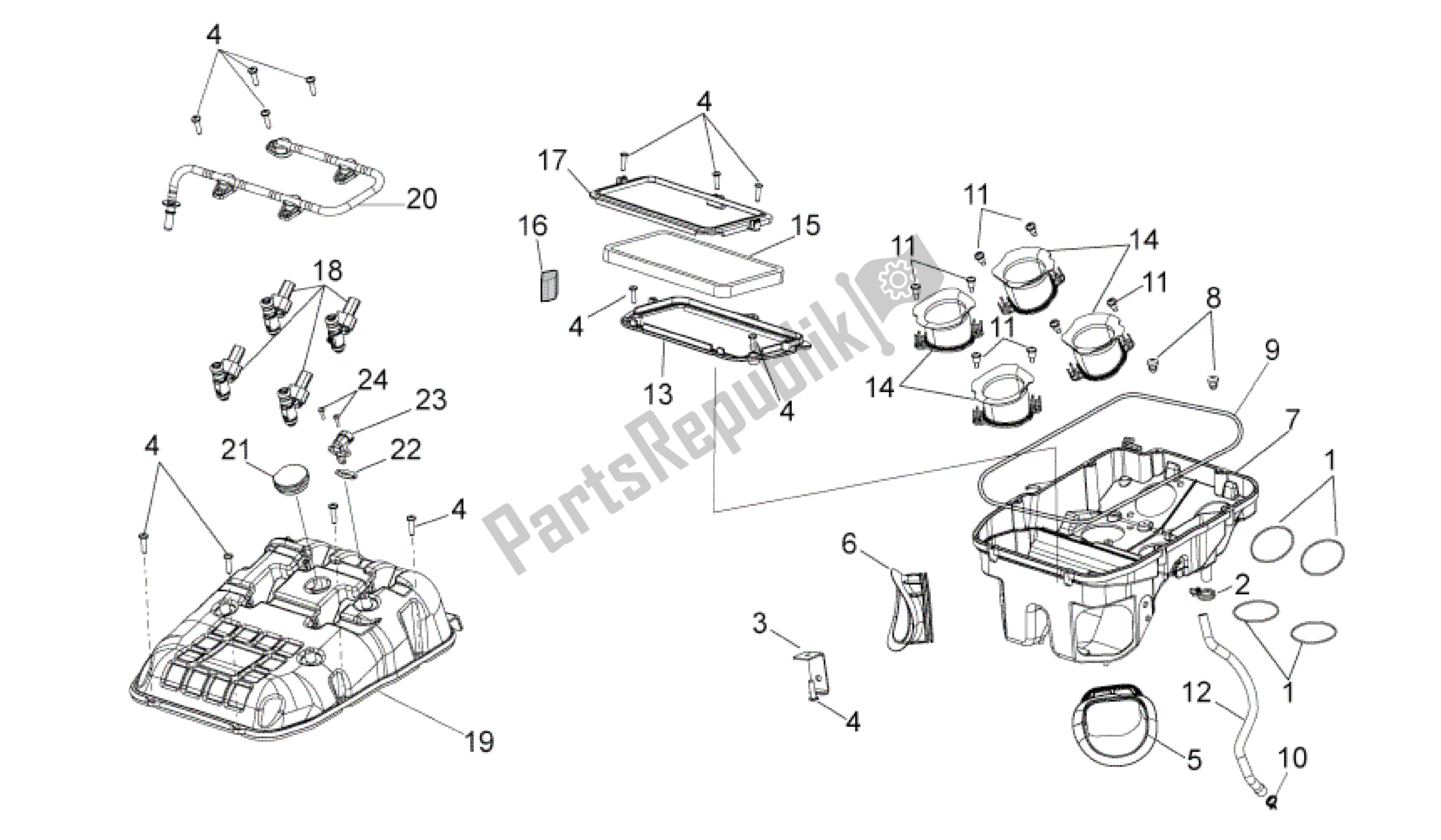 Todas las partes para Caja De Aire de Aprilia RSV4 Aprc R 3982 1000 2011 - 2012