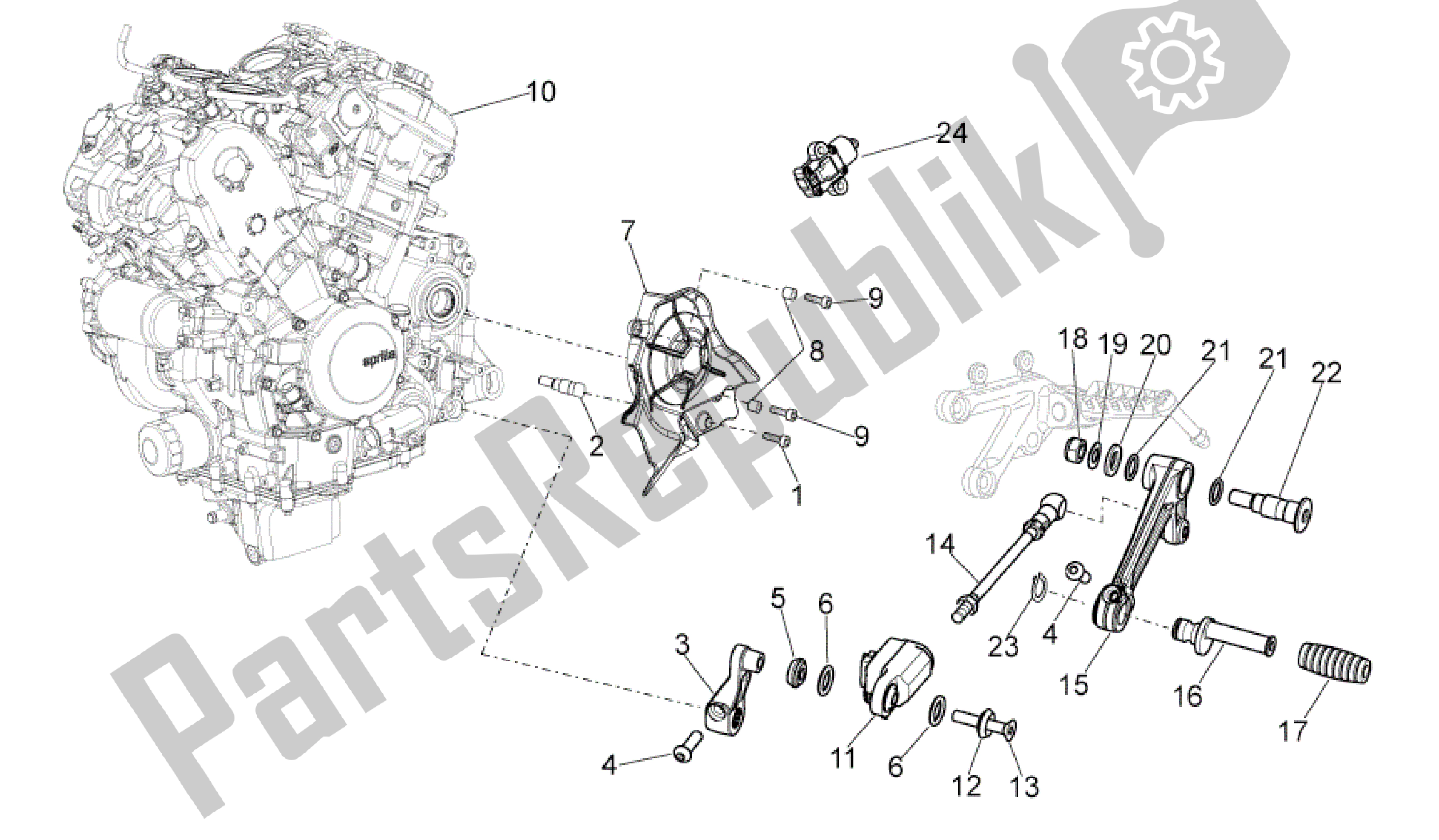 Todas as partes de Motor do Aprilia RSV4 Aprc R 3982 1000 2011 - 2012