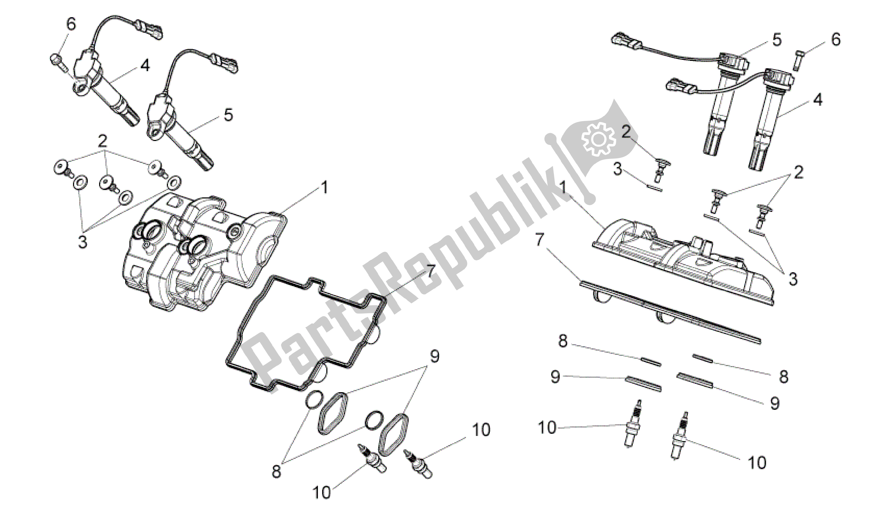 Alle onderdelen voor de Kleppen Bedekken van de Aprilia RSV4 Aprc R 3982 1000 2011 - 2012