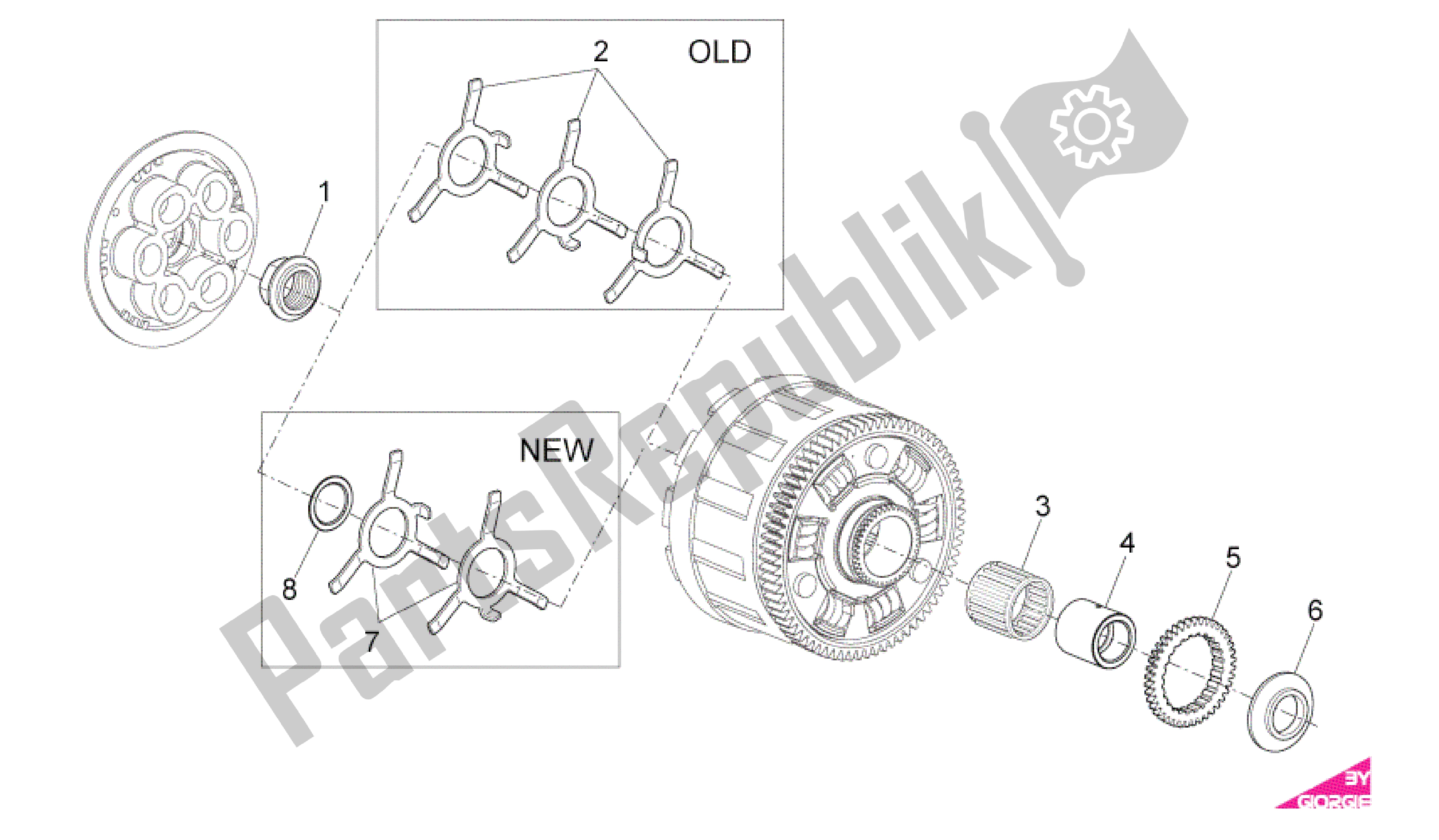 All parts for the Clutch I of the Aprilia RSV4 Aprc R 3982 1000 2011 - 2012