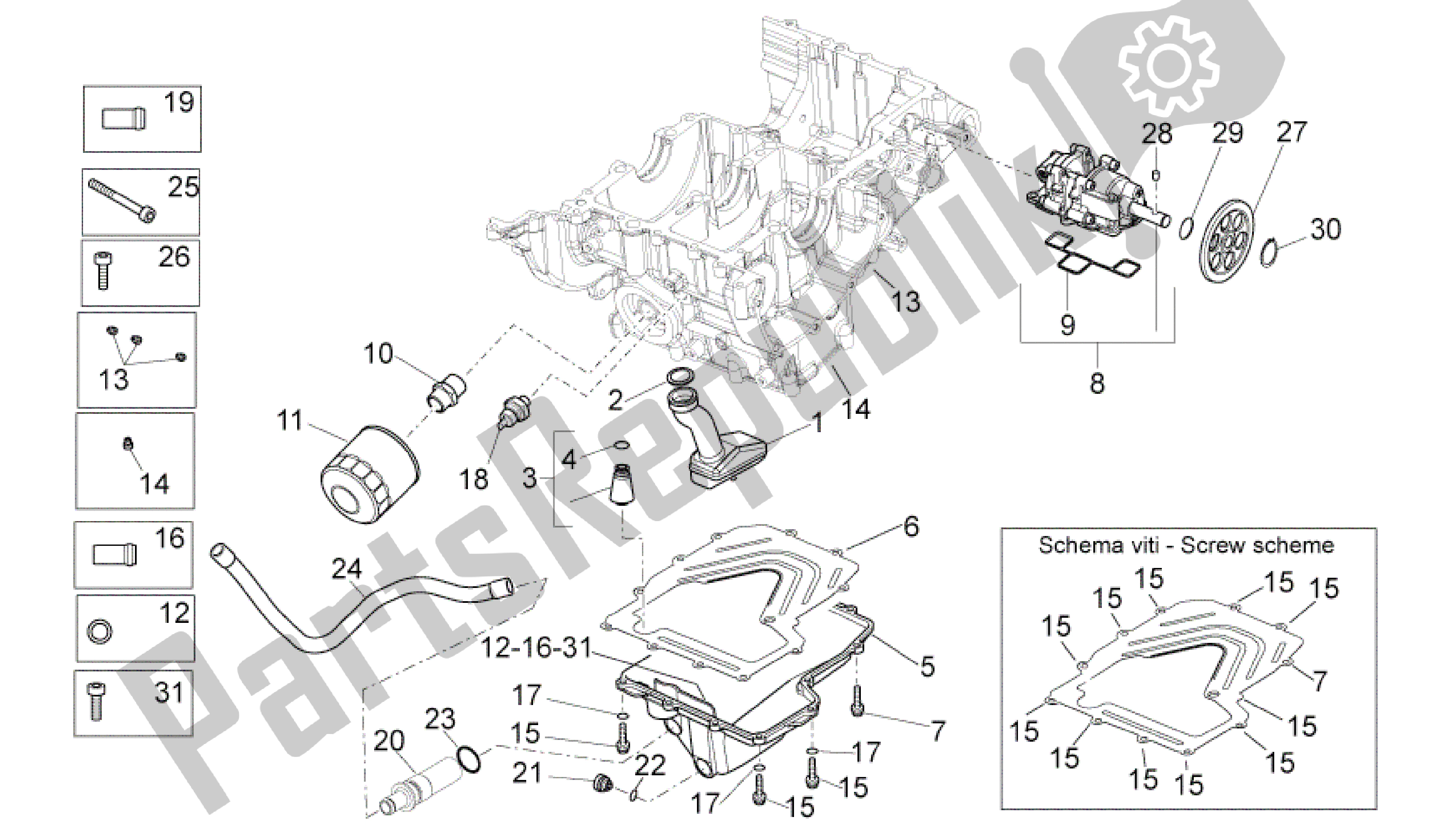 Alle Teile für das Schmierung des Aprilia RSV4 Aprc R 3982 1000 2011 - 2012