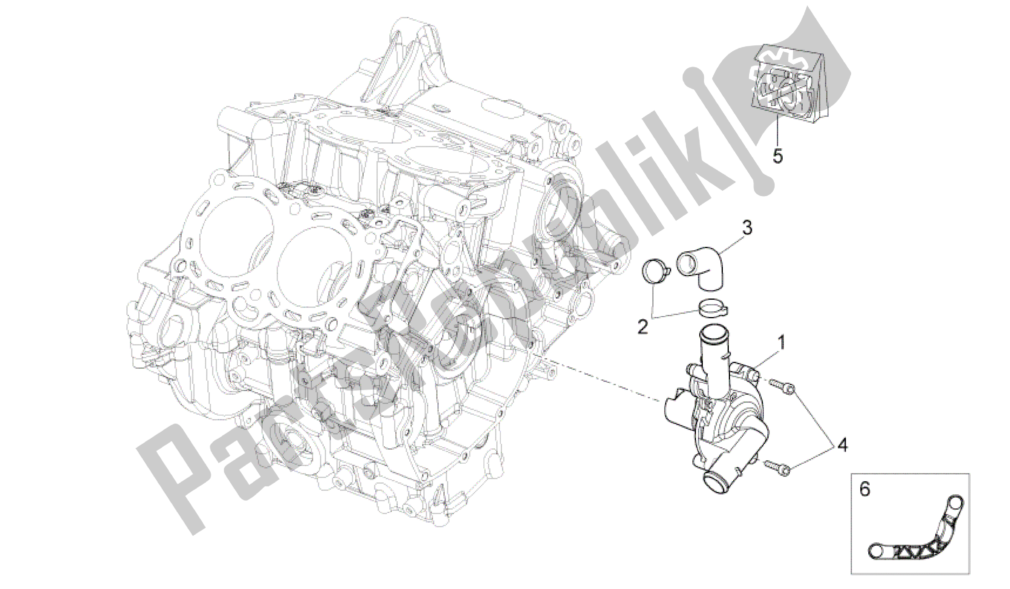 Todas as partes de Bomba De água do Aprilia RSV4 Aprc R 3982 1000 2011 - 2012