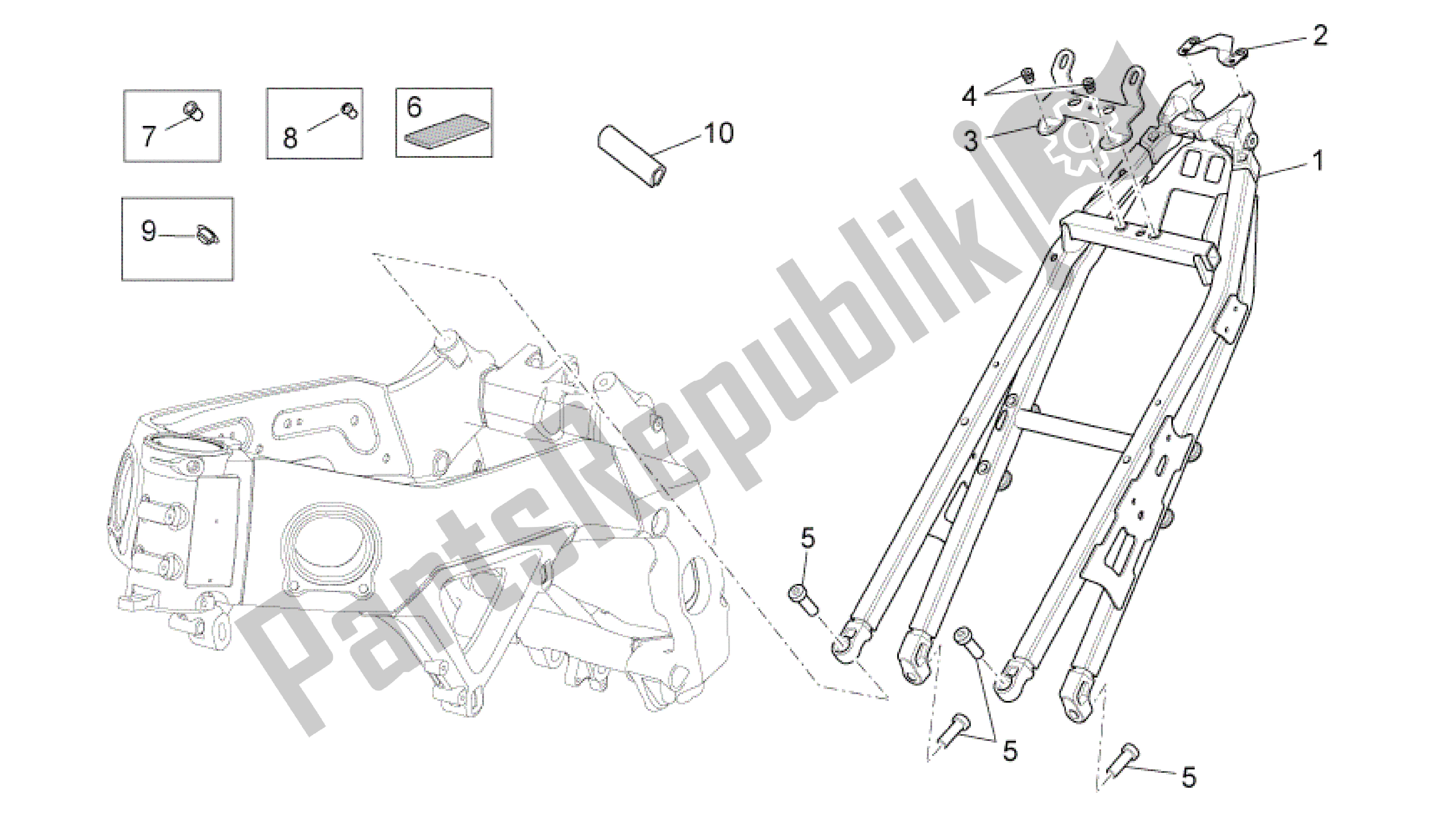 Tutte le parti per il Bastidor Ii del Aprilia RSV4 Tuono V4 R Aprc 1000 2011