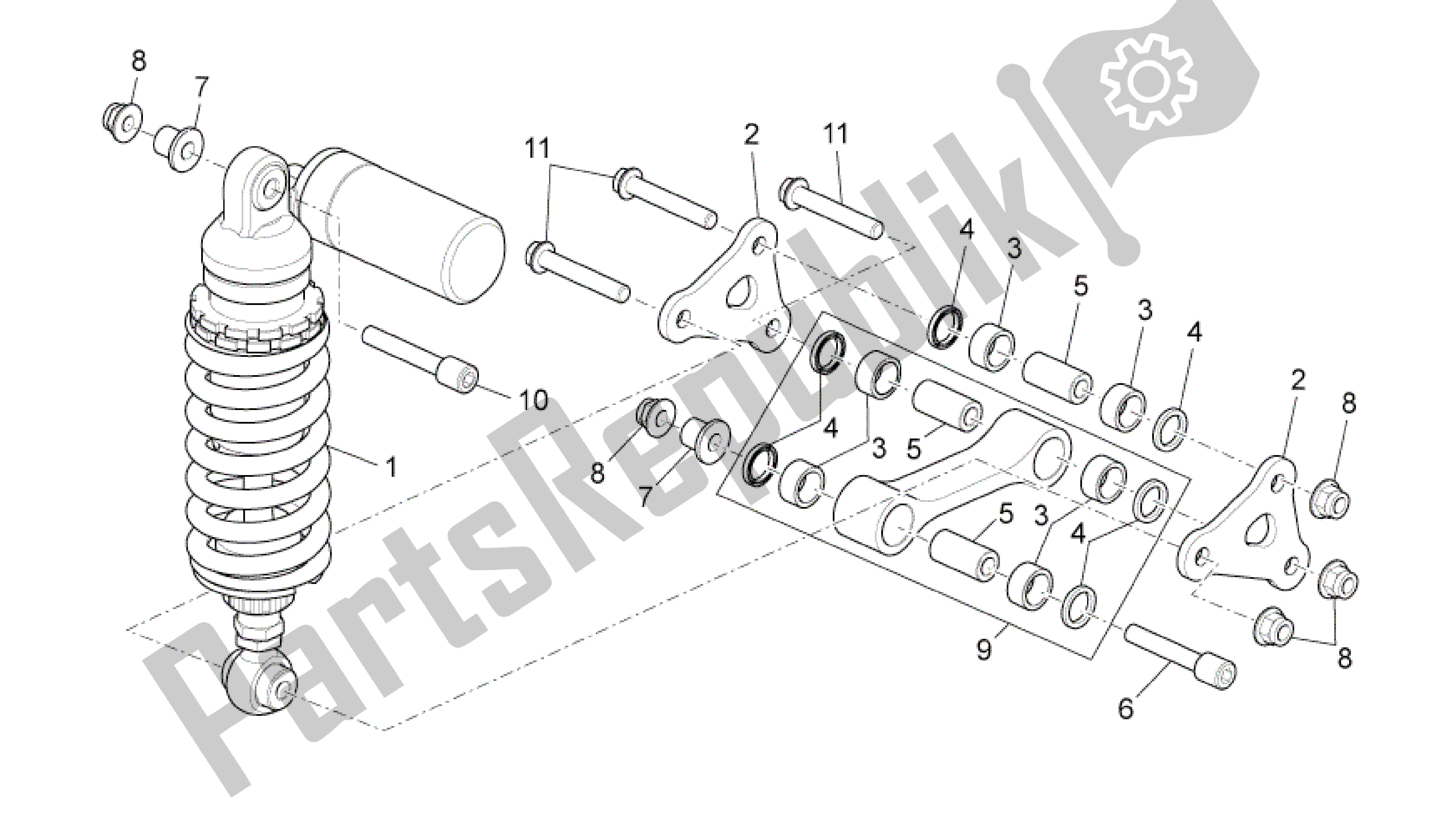 All parts for the Tras. Amortiguador of the Aprilia RSV4 Tuono V4 R Aprc 1000 2011