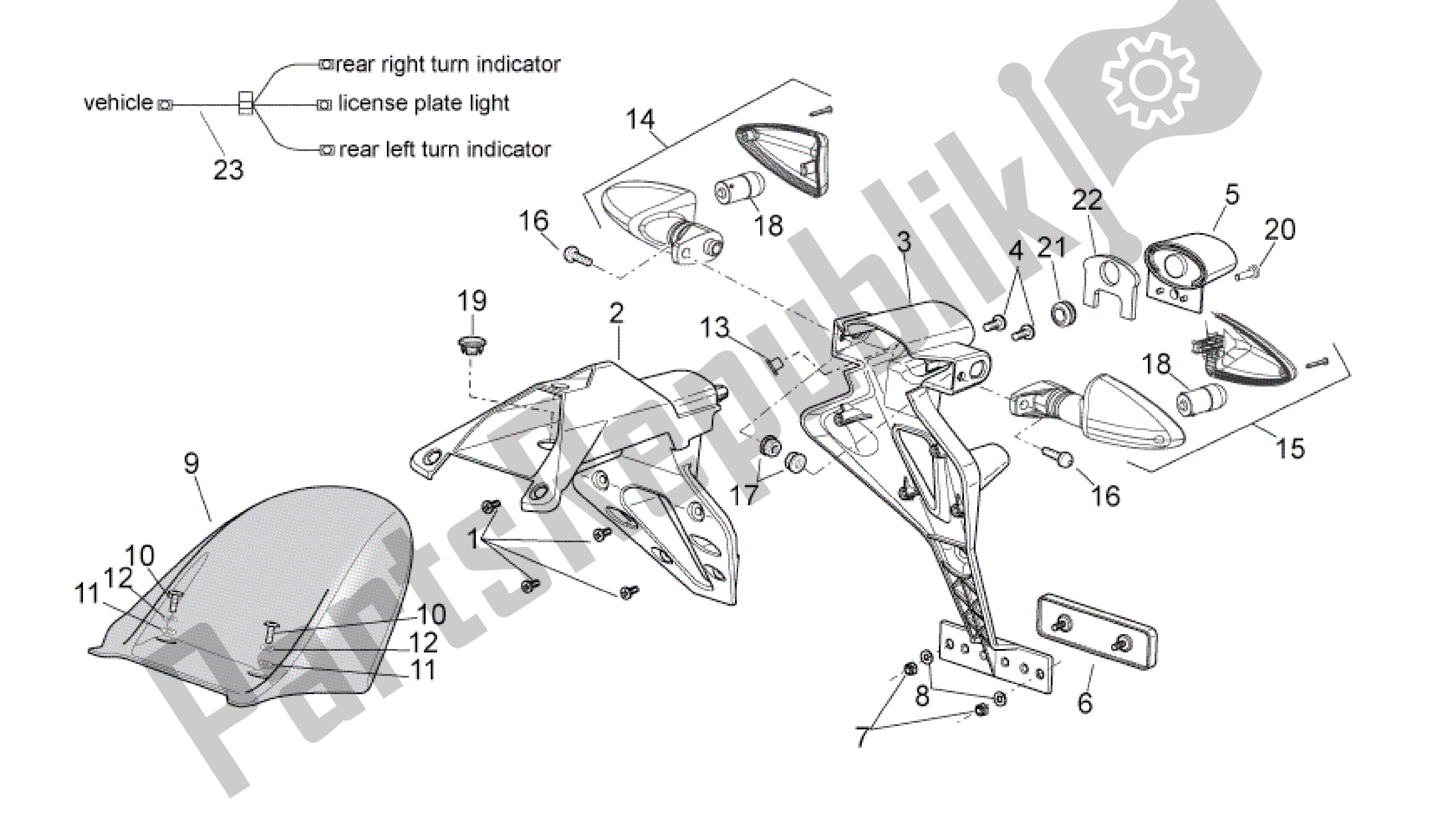 Toutes les pièces pour le Carrocería Trasera Ii du Aprilia RSV4 Tuono V4 R Aprc 1000 2011