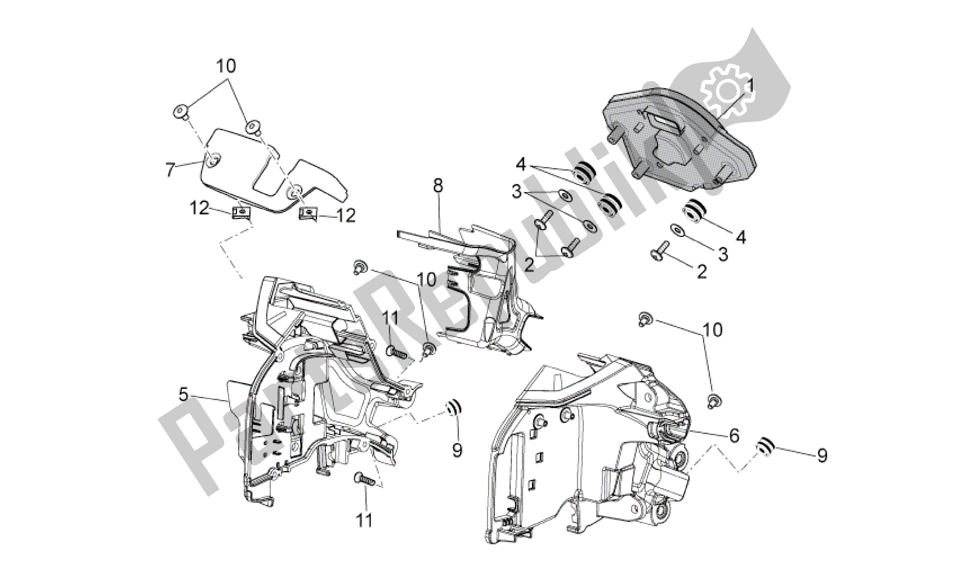 Tutte le parti per il Salpicadero del Aprilia RSV4 Tuono V4 R Aprc 1000 2011