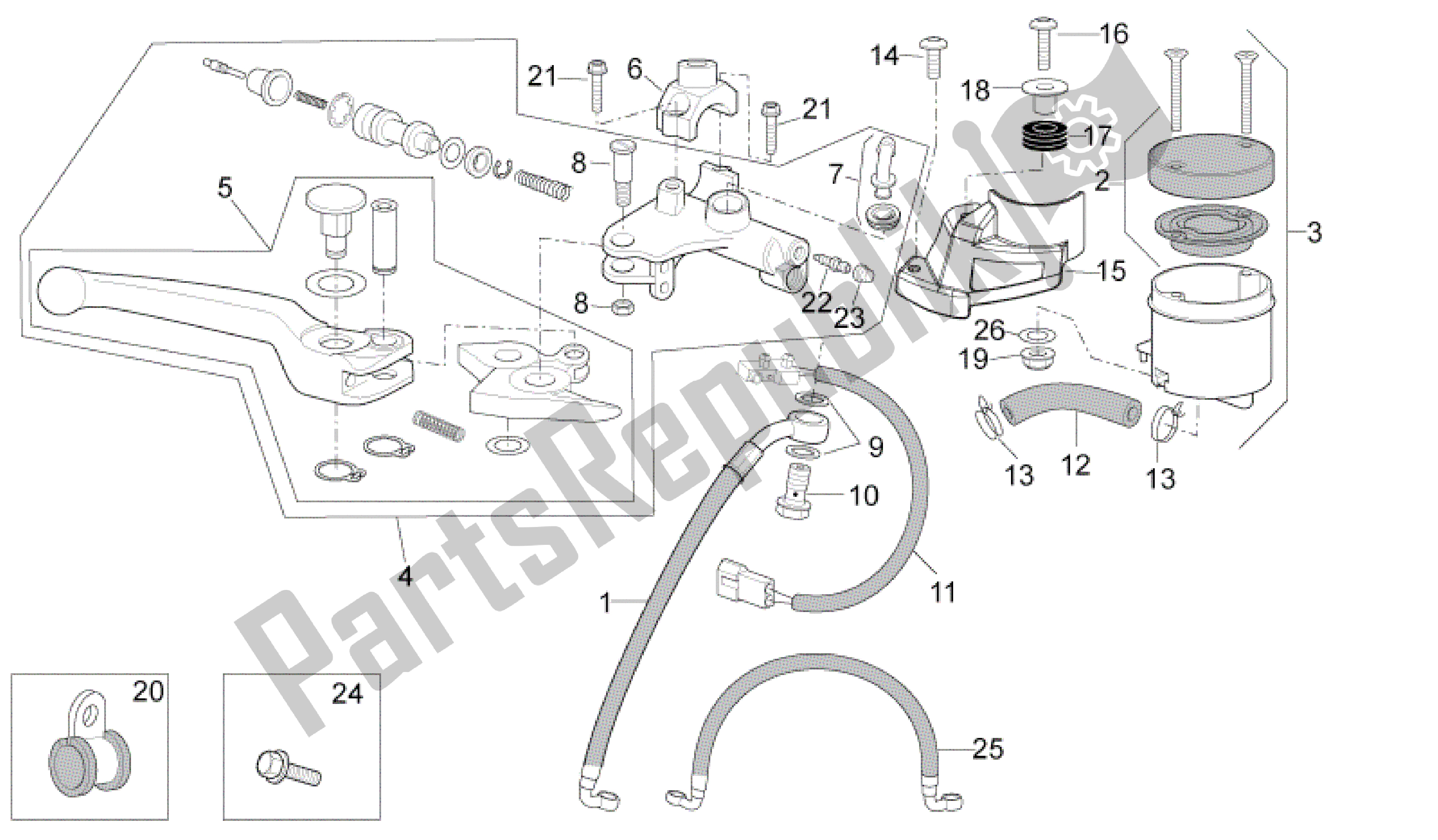 Todas las partes para Bomba Freno Del. De Aprilia RSV4 Tuono V4 R Aprc 1000 2011