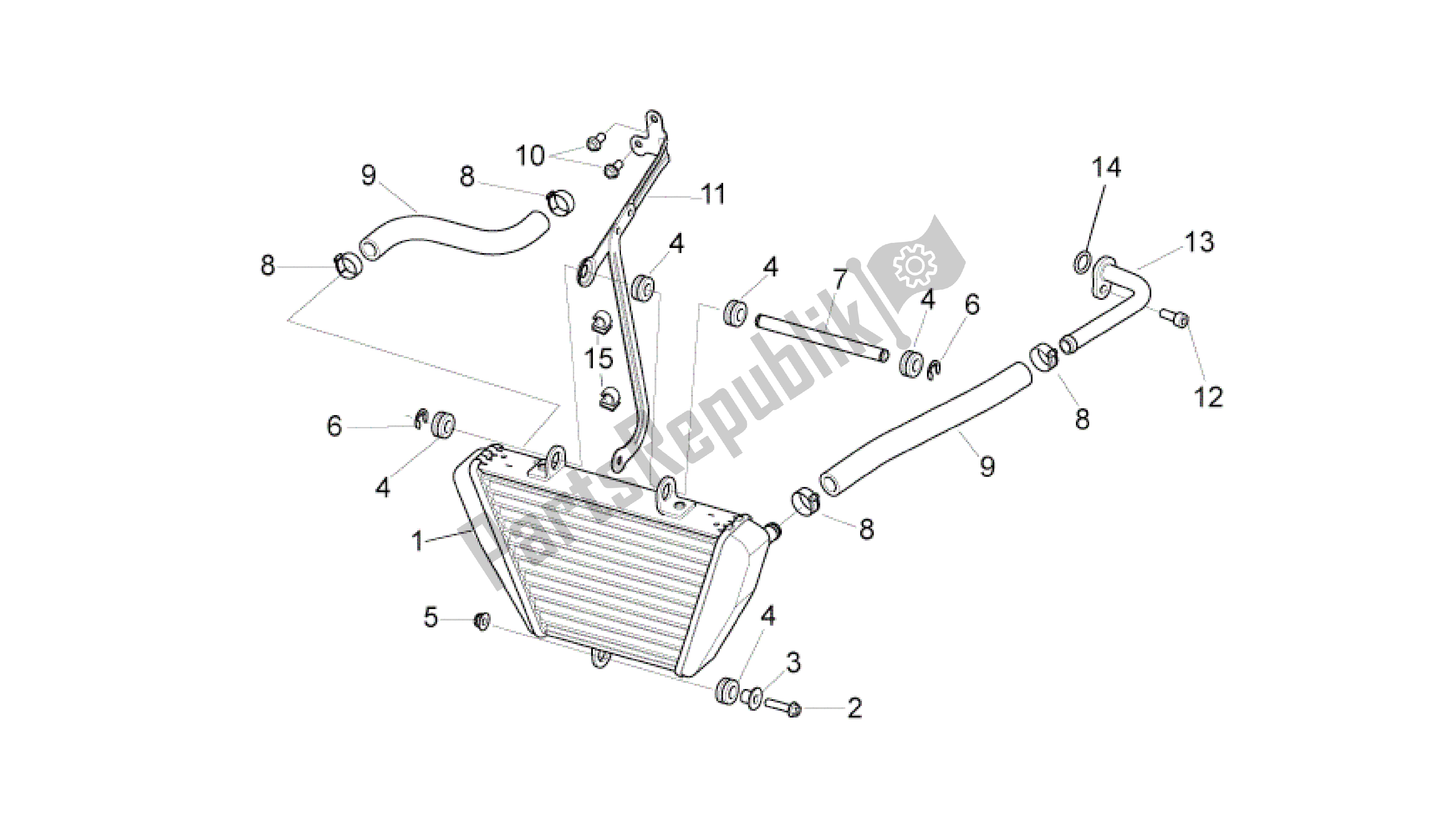 Tutte le parti per il Radiador Aceite del Aprilia RSV4 Tuono V4 R Aprc 1000 2011