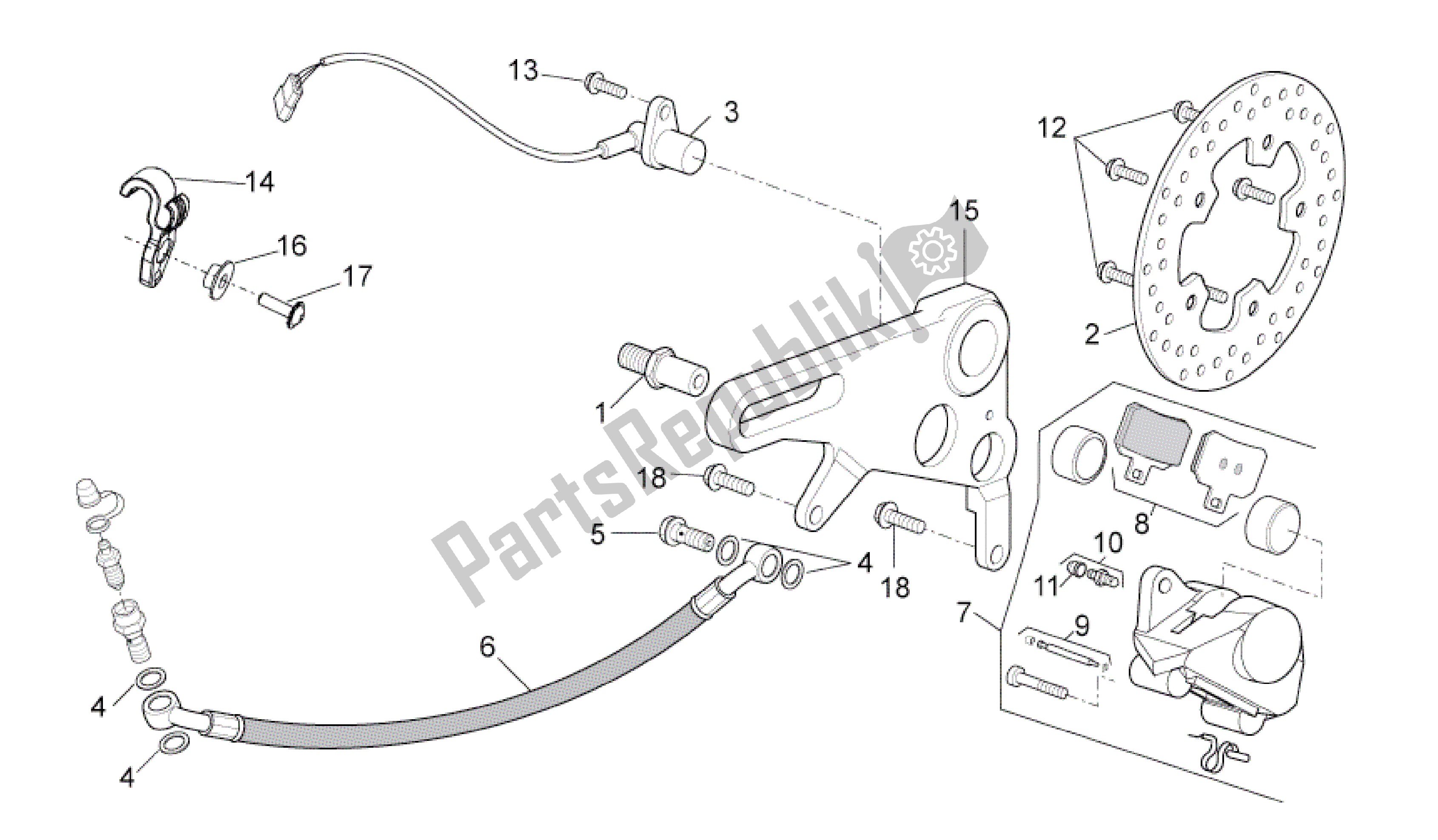 All parts for the Pinza Freno Tras. Of the Aprilia RSV4 Tuono V4 R Aprc 1000 2011