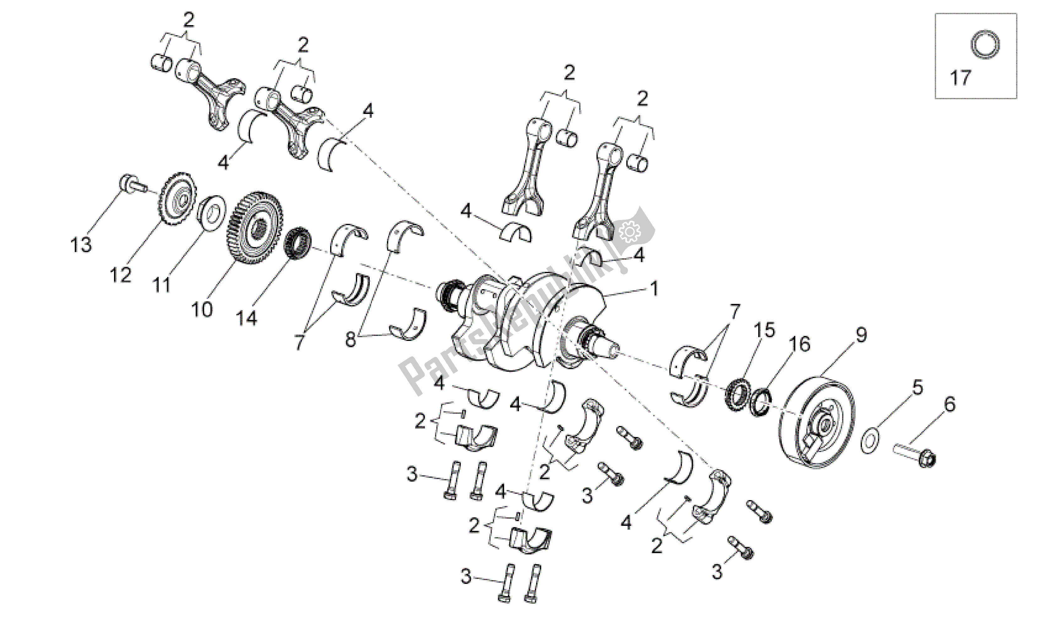 All parts for the CigÜeÑal of the Aprilia RSV4 Tuono V4 R Aprc 1000 2011