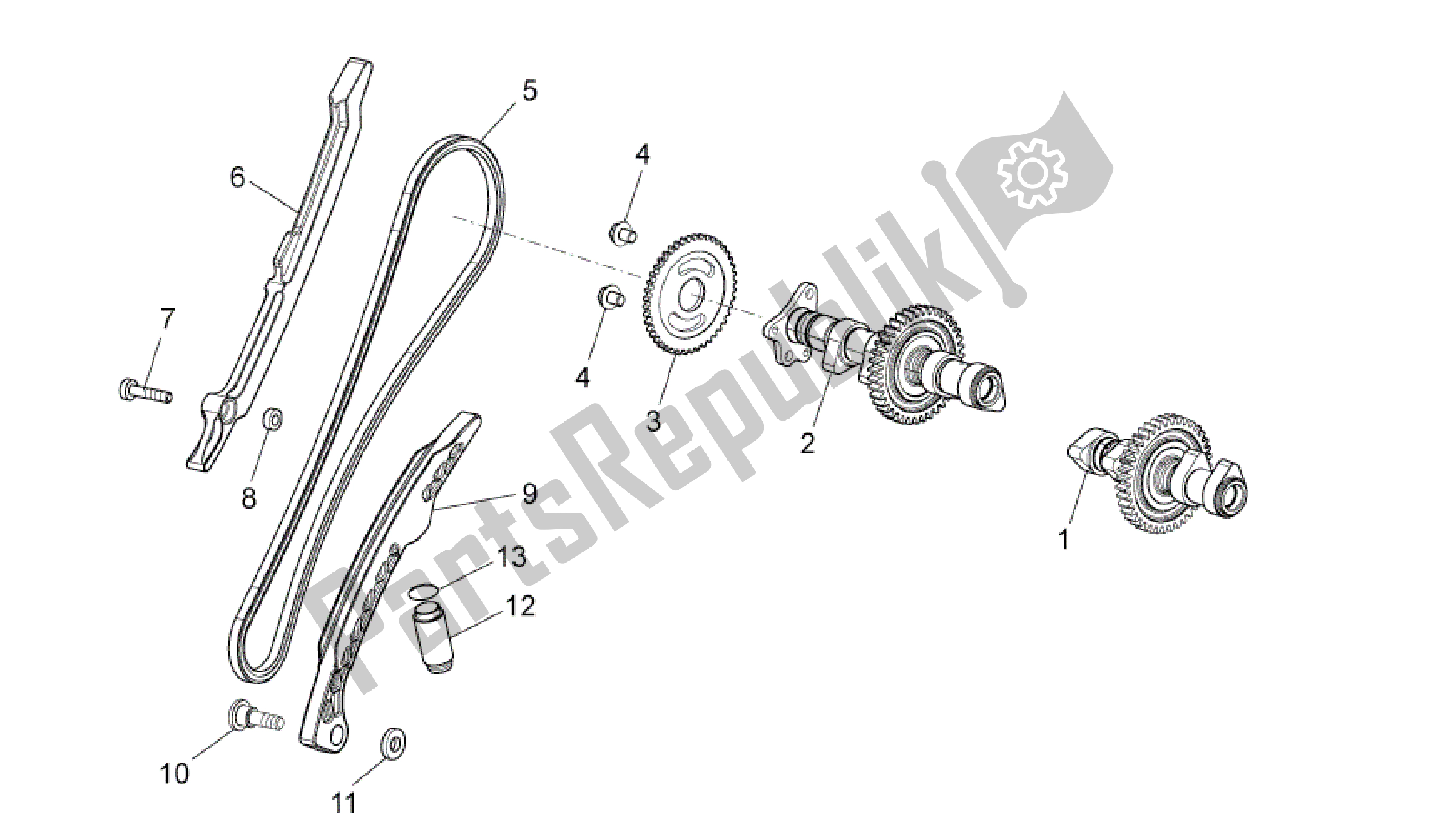 All parts for the Distribución Cilindro Tras. Of the Aprilia RSV4 Tuono V4 R Aprc 1000 2011