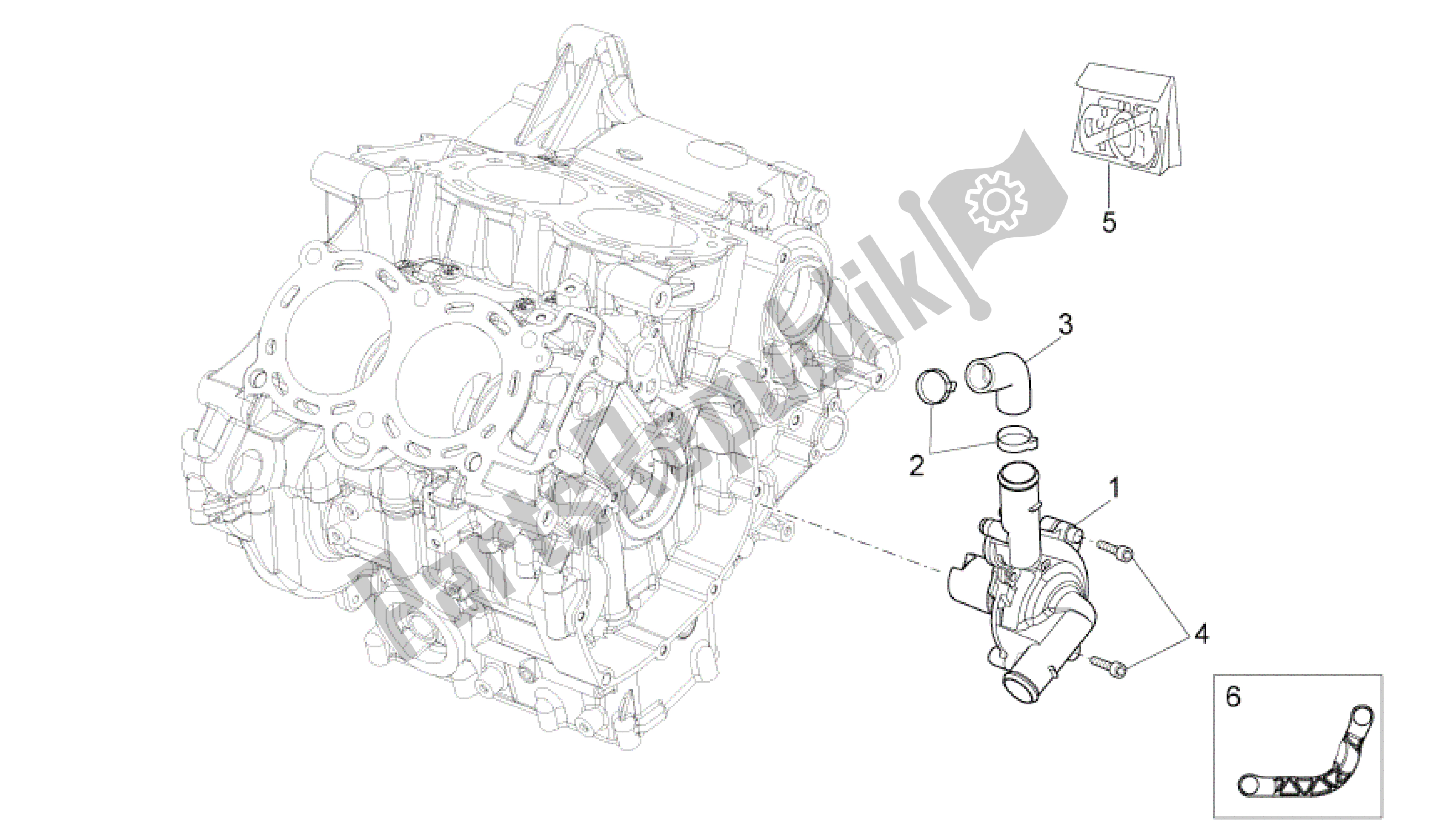 All parts for the Bomba Agua of the Aprilia RSV4 Tuono V4 R Aprc 1000 2011