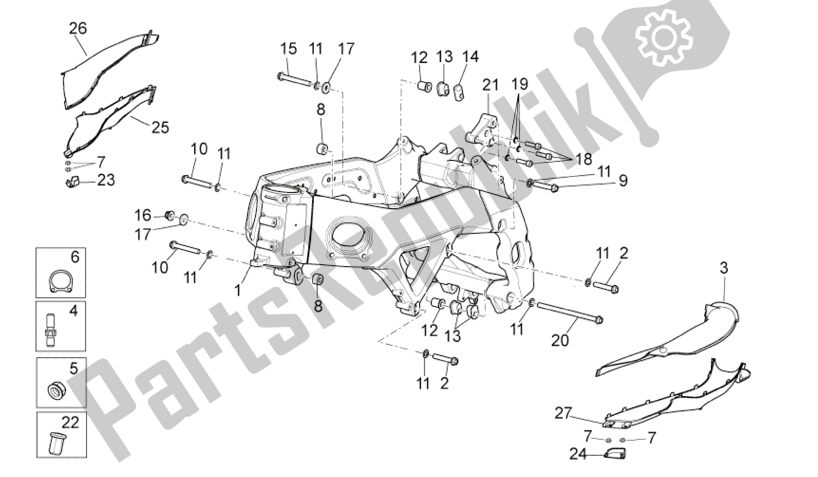 Alle onderdelen voor de Kader I van de Aprilia RSV4 Aprc R ABS 3984 1000 2013