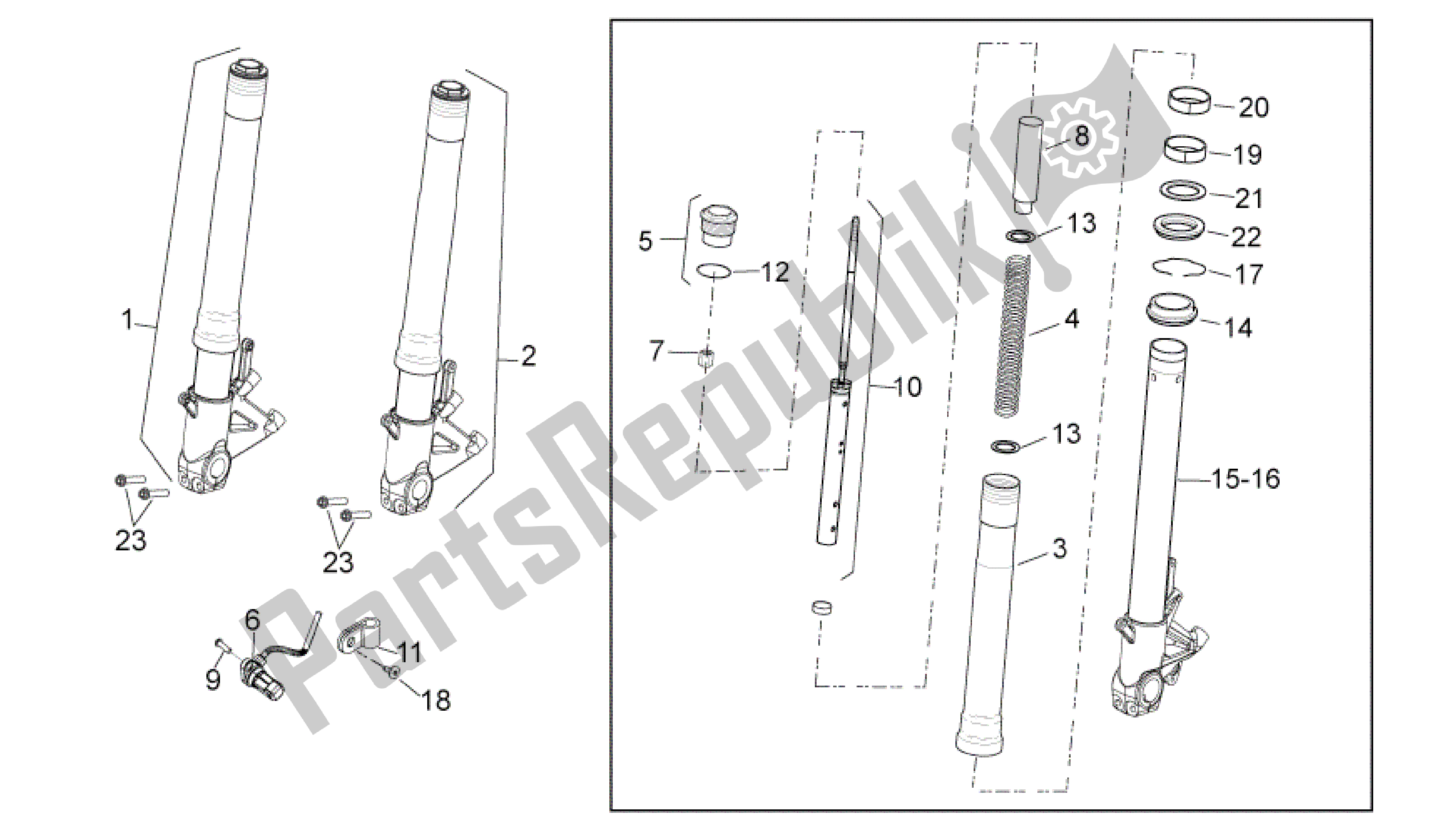 Toutes les pièces pour le Fourche Avant du Aprilia RSV4 Aprc R ABS 3984 1000 2013