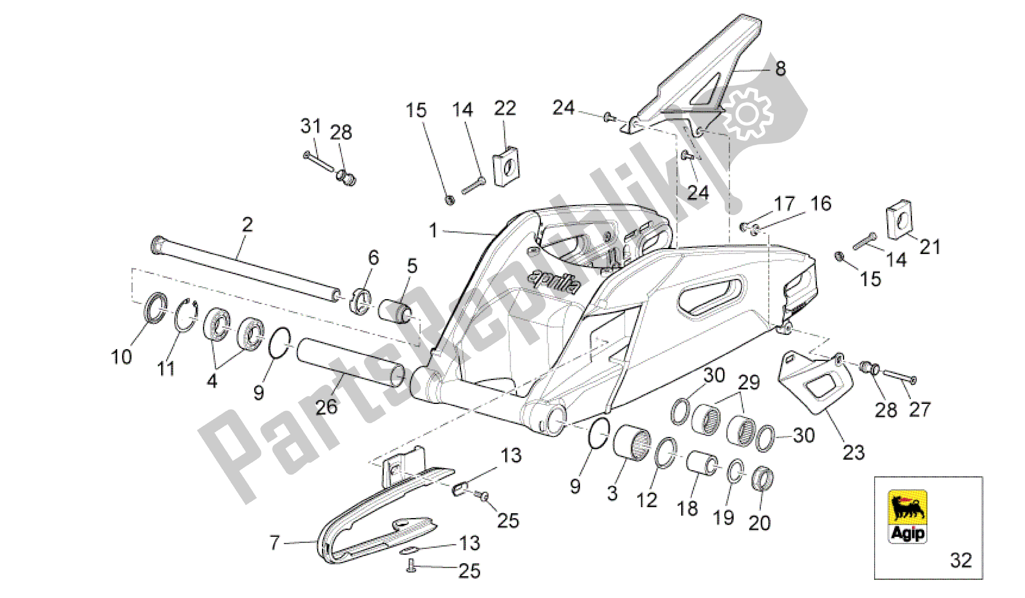 All parts for the Swing Arm of the Aprilia RSV4 Aprc R ABS 3984 1000 2013