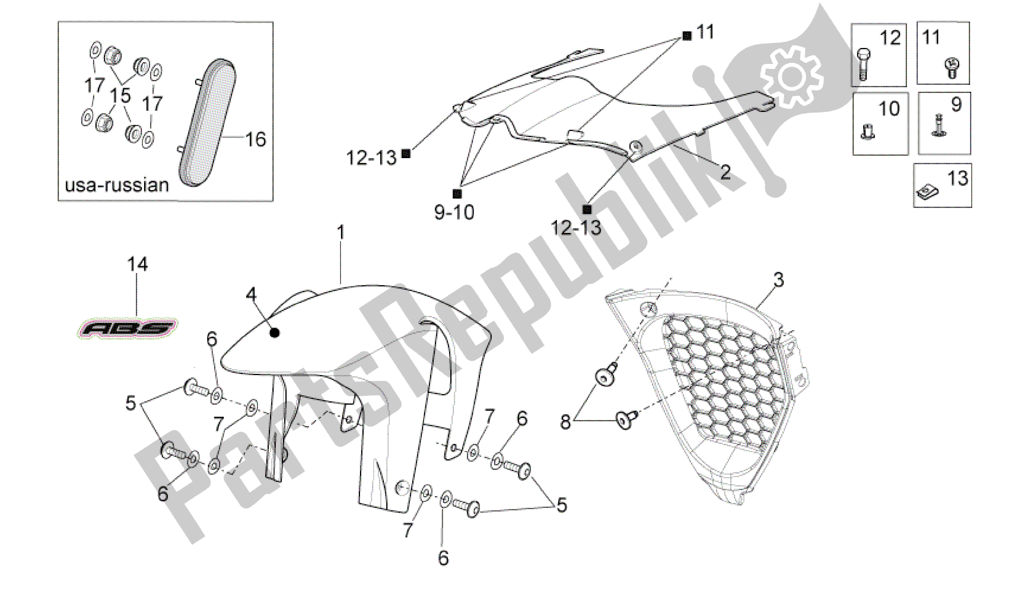 Toutes les pièces pour le Corps Avant Iii du Aprilia RSV4 Aprc R ABS 3984 1000 2013