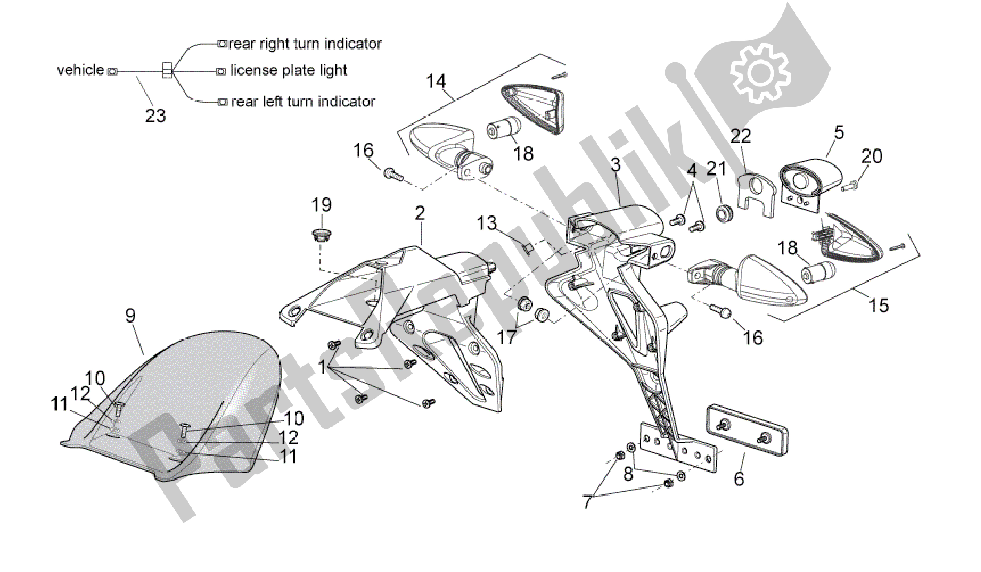 All parts for the Rear Body Ii of the Aprilia RSV4 Aprc R ABS 3984 1000 2013
