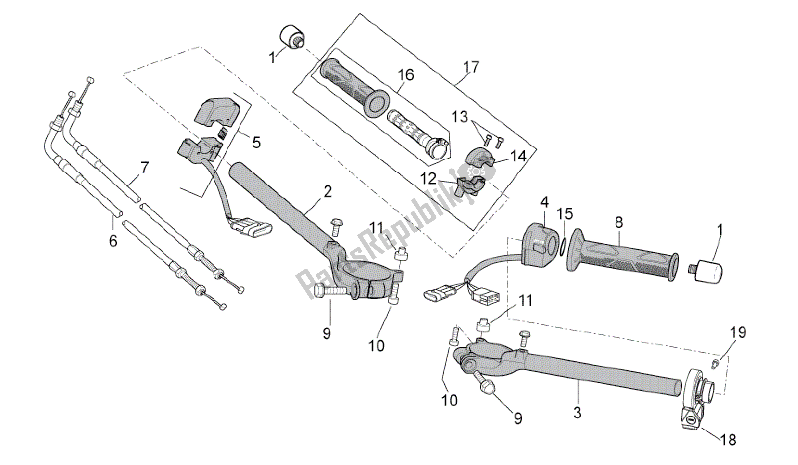 All parts for the Handlebar - Controls of the Aprilia RSV4 Aprc R ABS 3984 1000 2013