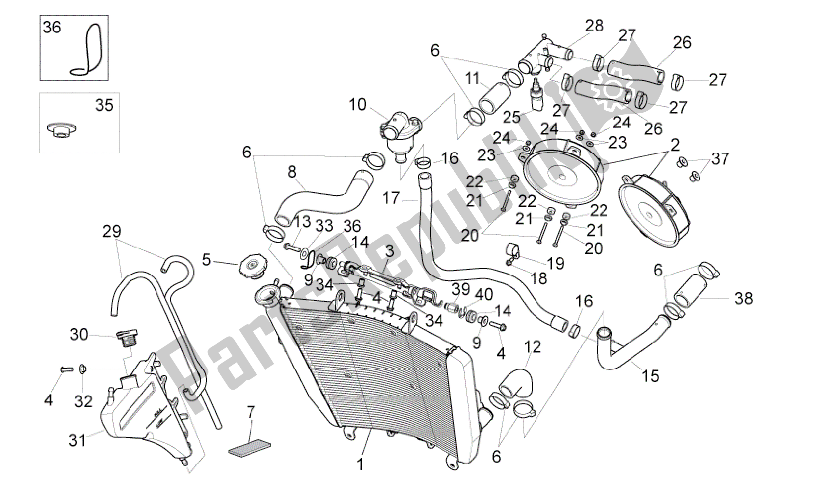 Todas las partes para Sistema De Refrigeración de Aprilia RSV4 Aprc R ABS 3984 1000 2013