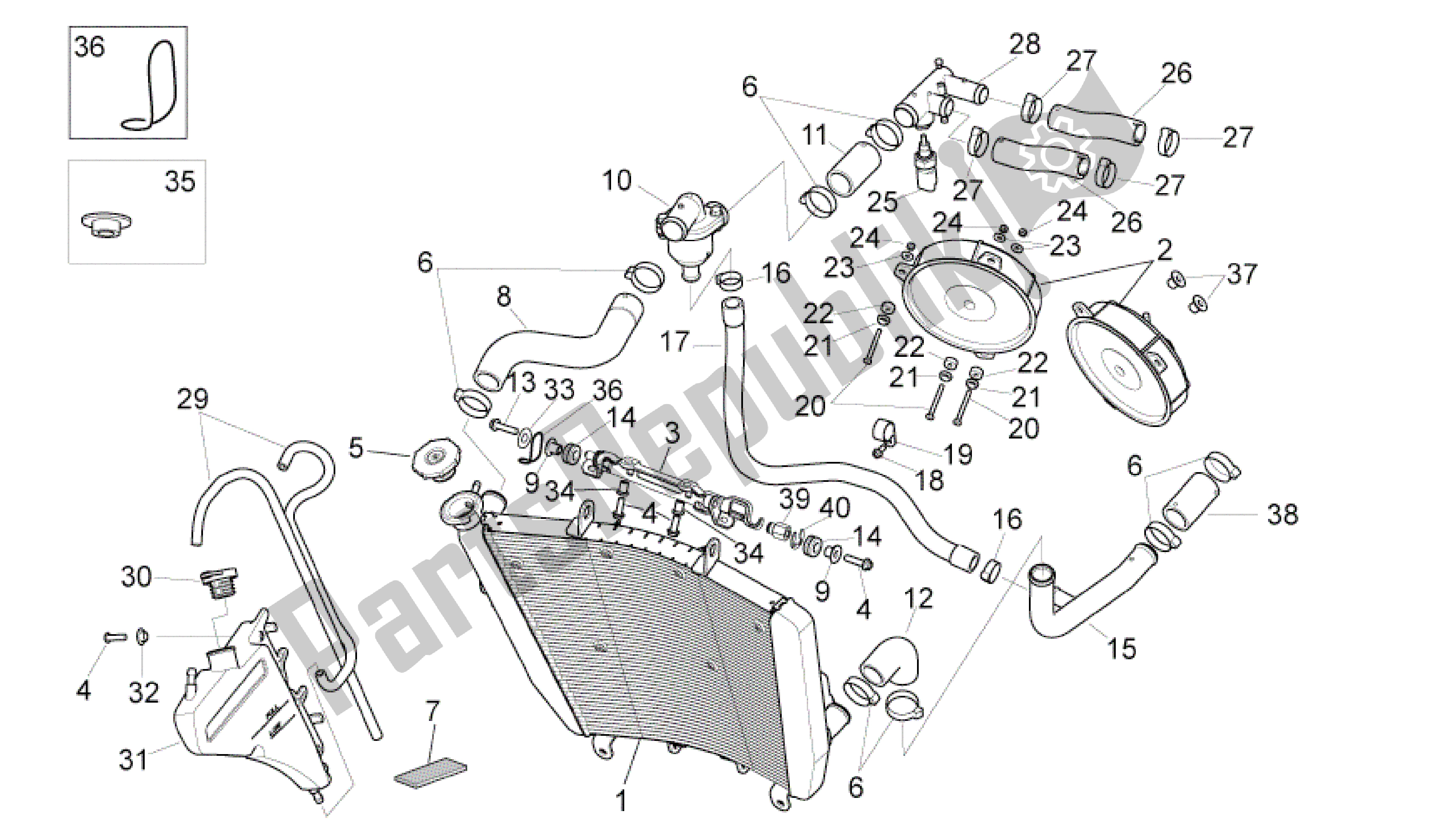 Todas as partes de Sistema De Refrigeração do Aprilia RSV4 Aprc R ABS 3984 1000 2013