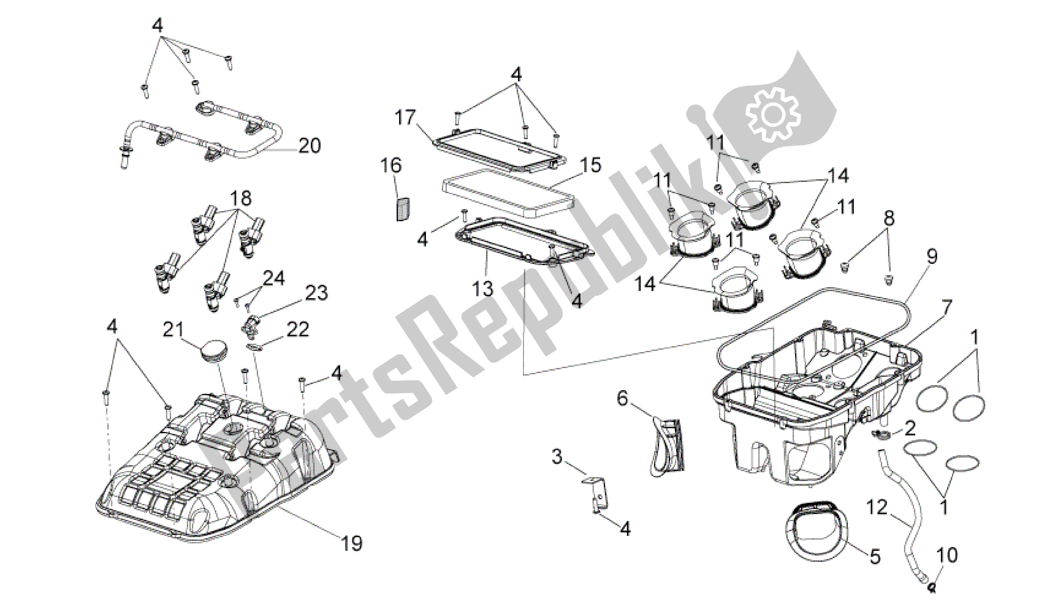 Alle Teile für das Luft Box des Aprilia RSV4 Aprc R ABS 3984 1000 2013