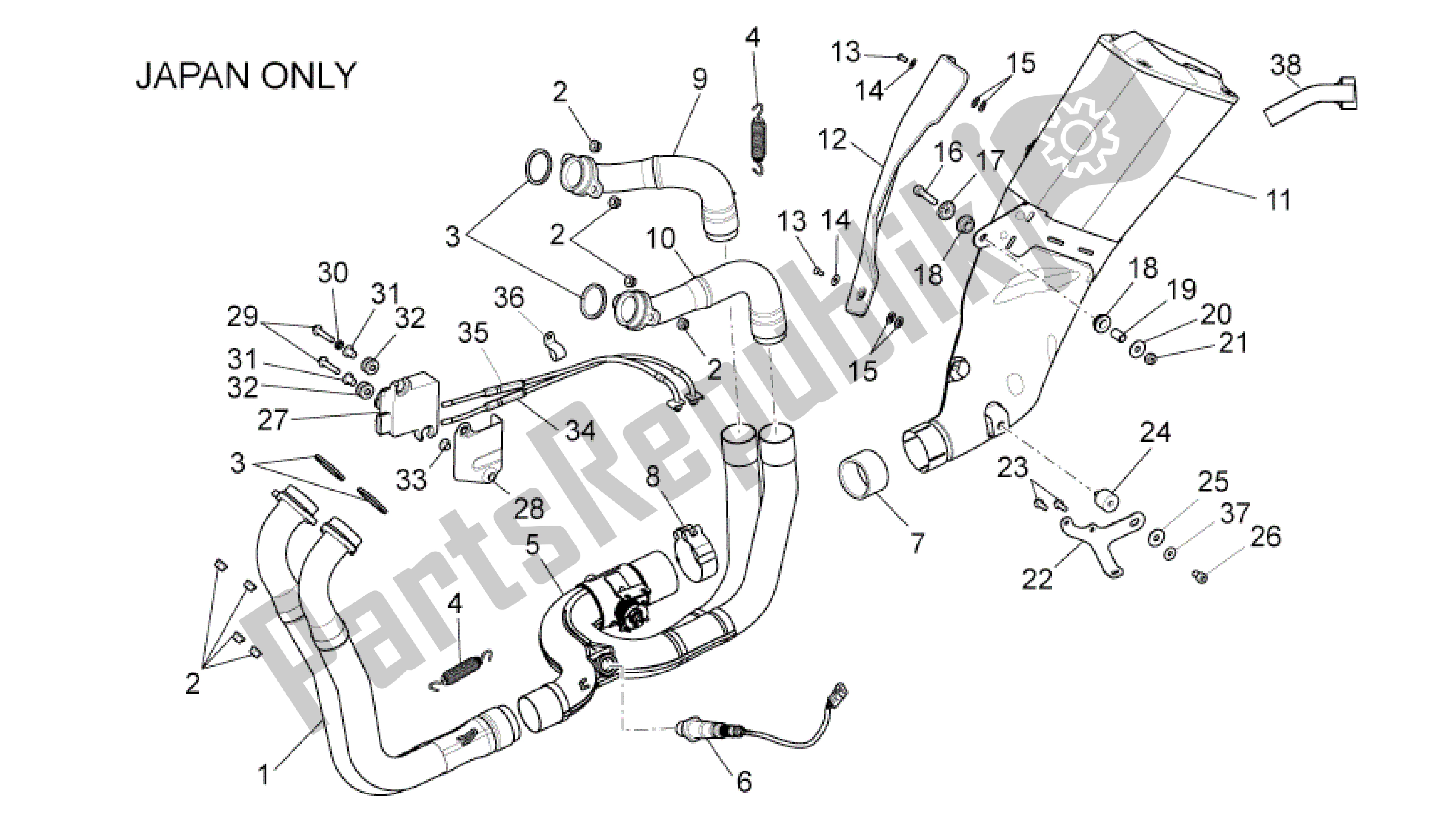 All parts for the Exhaust Pipe Ii of the Aprilia RSV4 Aprc R ABS 3984 1000 2013