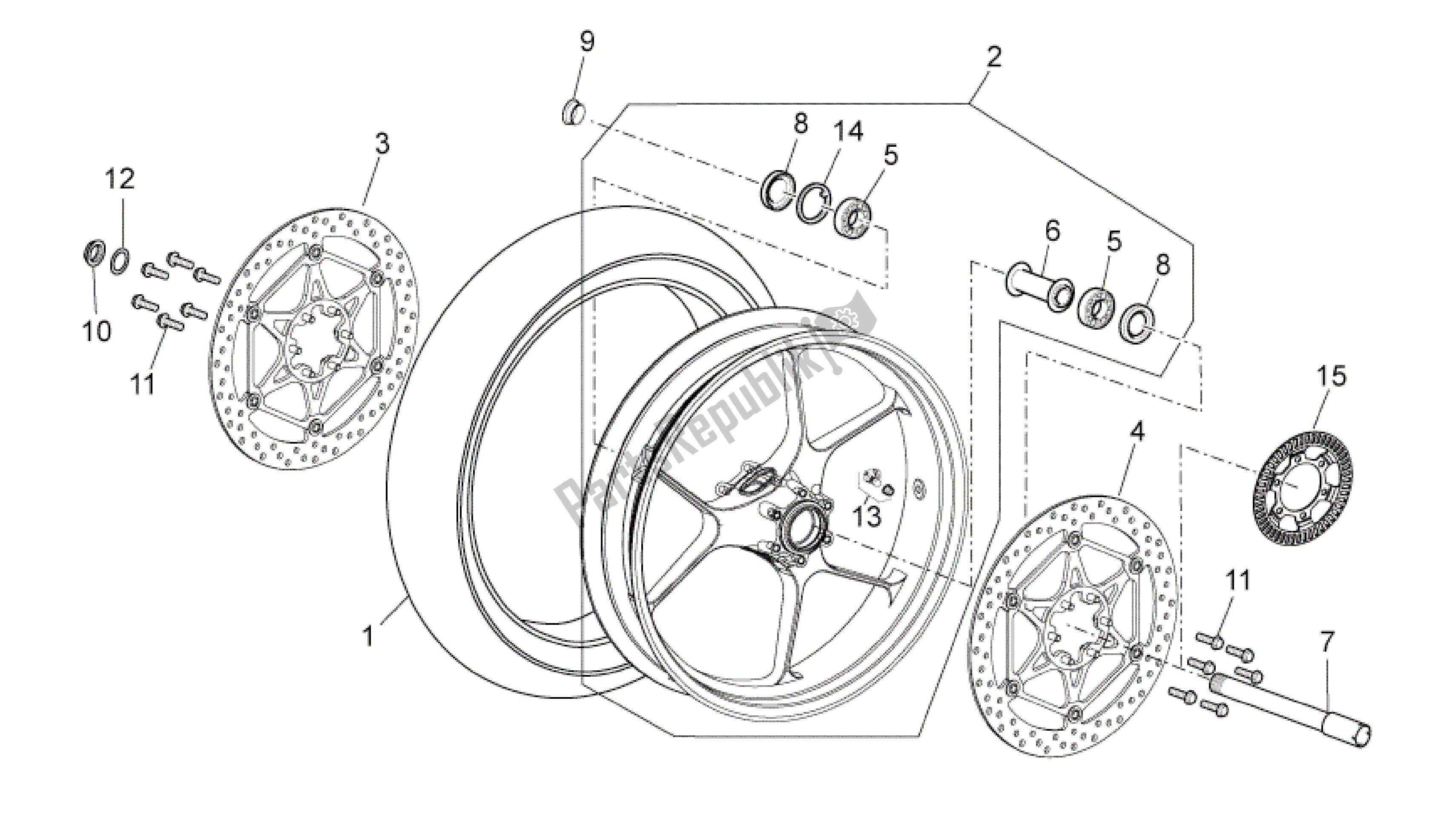 All parts for the Front Wheel of the Aprilia RSV4 Aprc R ABS 3984 1000 2013