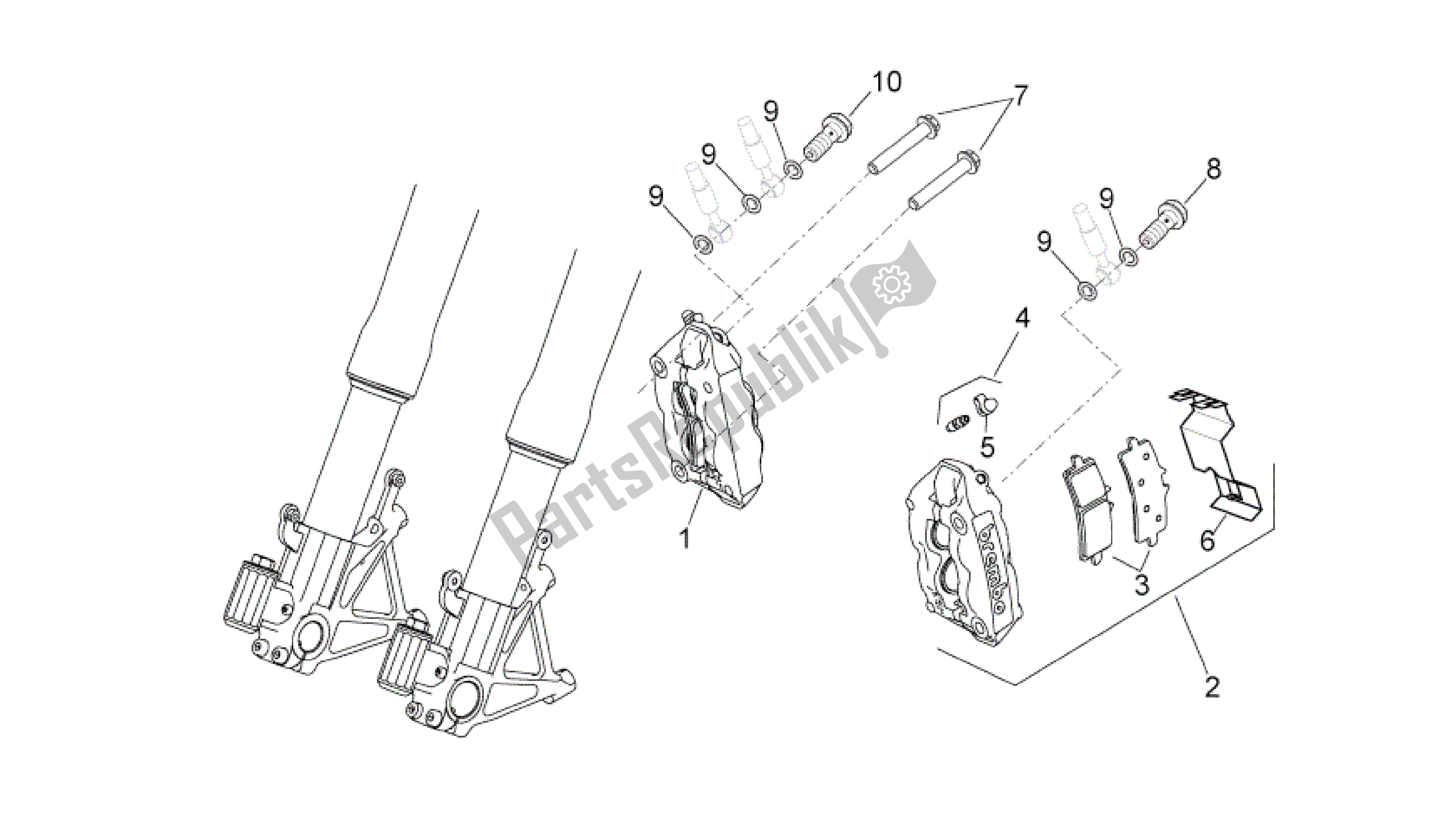 Todas las partes para Pinza De Freno Delantero de Aprilia RSV4 Aprc R ABS 3984 1000 2013