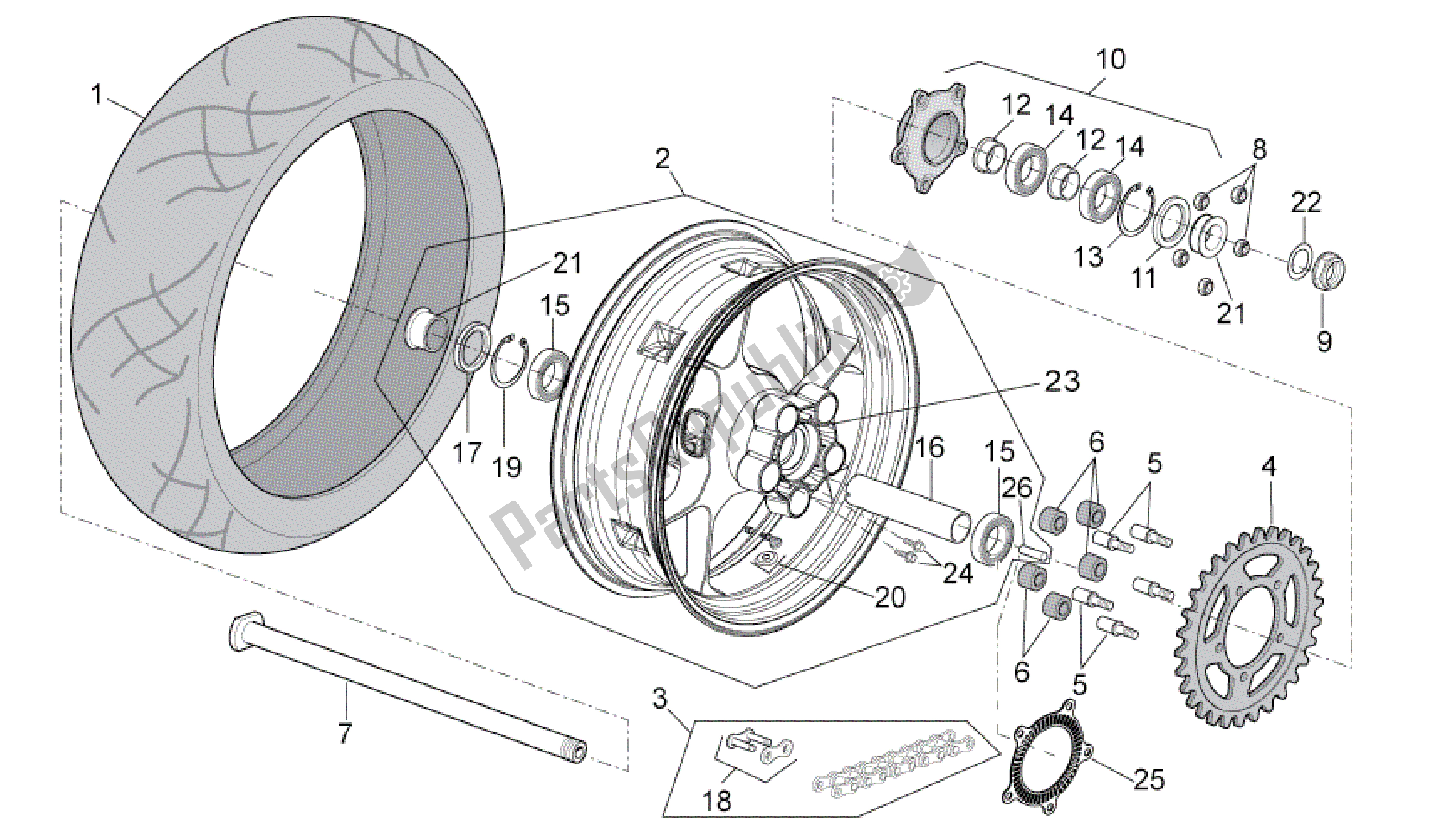 Todas las partes para Rueda Trasera de Aprilia RSV4 Aprc R ABS 3984 1000 2013