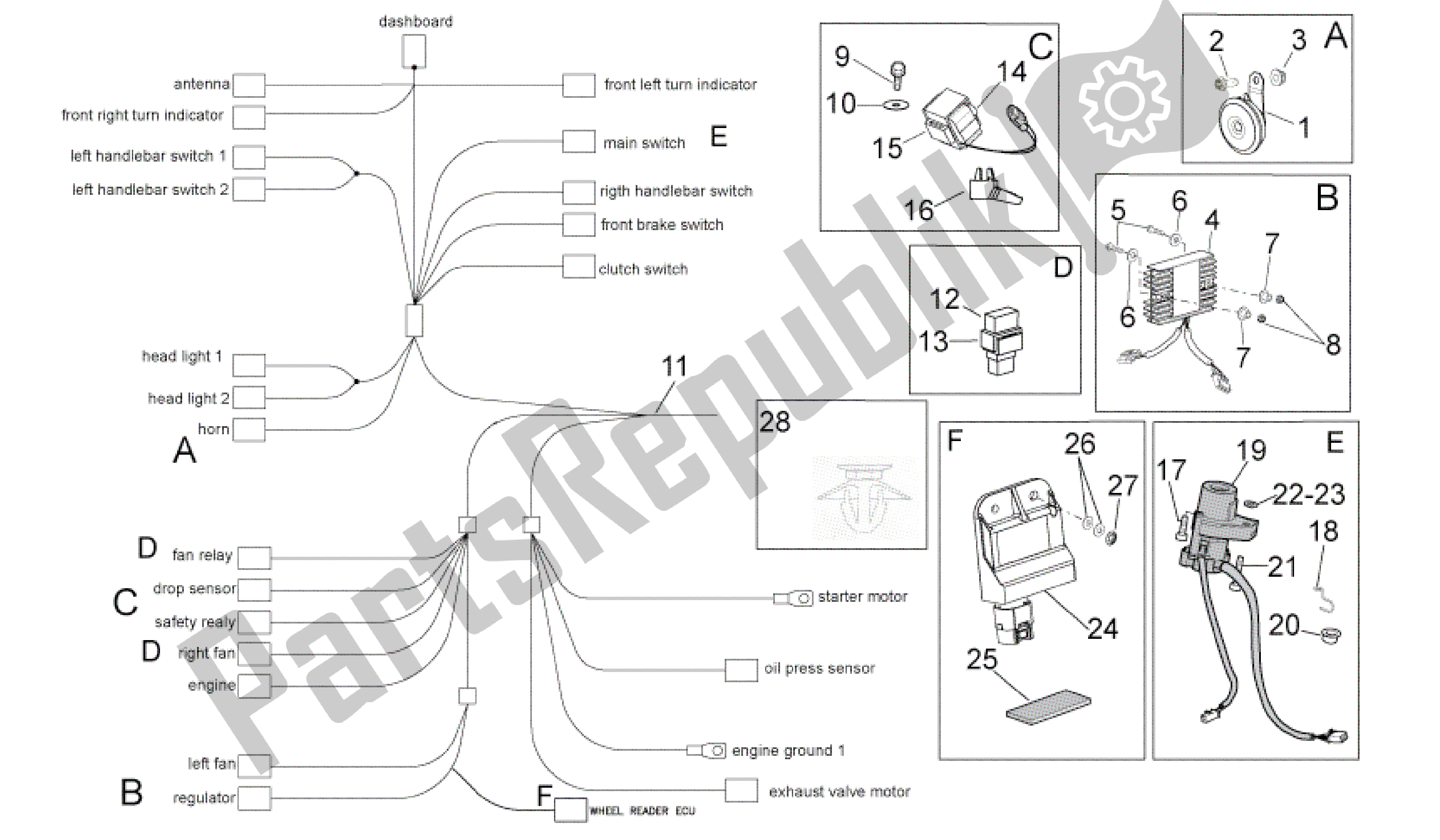 Wszystkie części do Instalacja Elektryczna I Aprilia RSV4 Aprc R ABS 3984 1000 2013