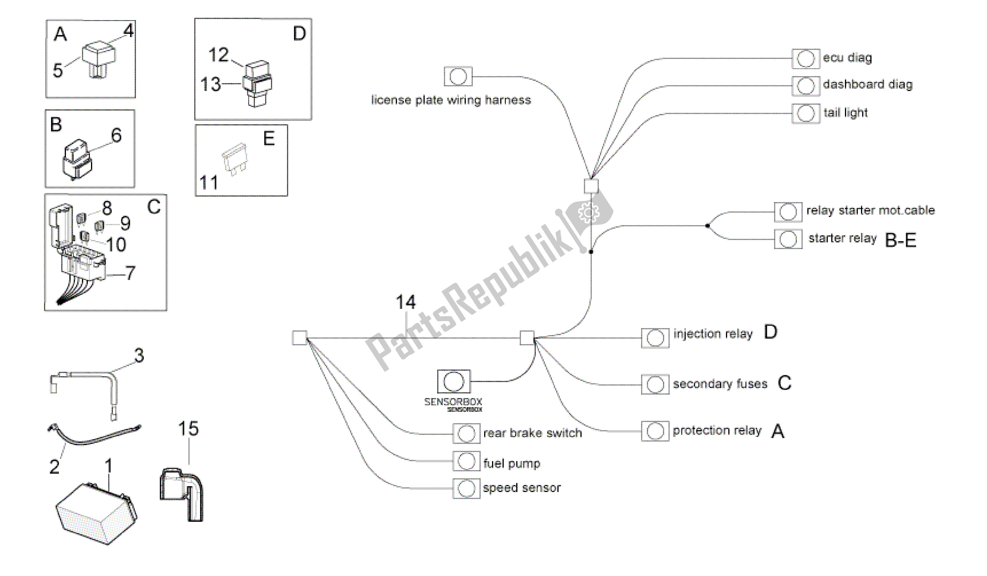 All parts for the Electrical System Ii of the Aprilia RSV4 Aprc R ABS 3984 1000 2013