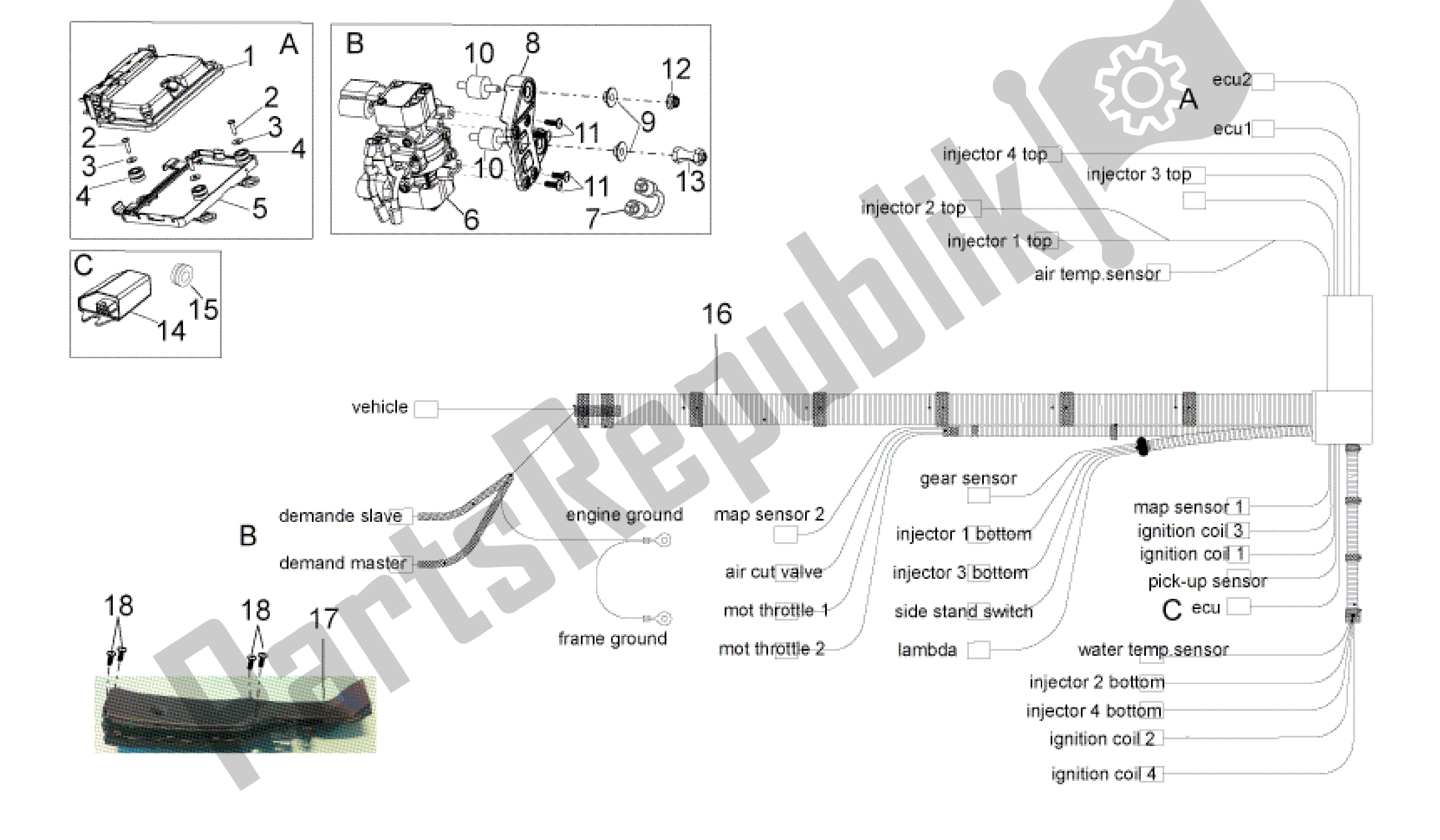 Toutes les pièces pour le Système électrique Iii du Aprilia RSV4 Aprc R ABS 3984 1000 2013