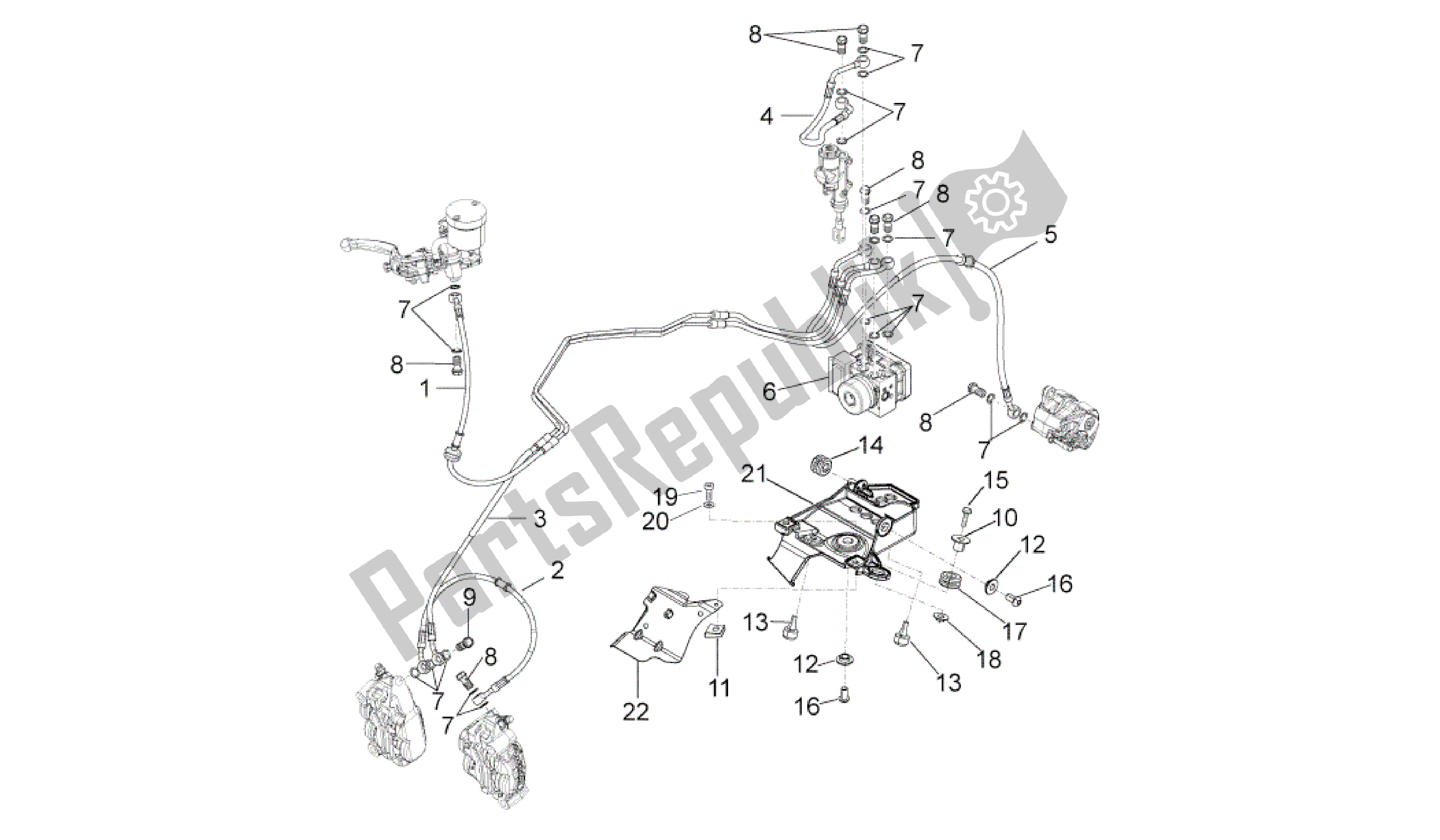 Wszystkie części do Abs Uk? Ad Hamulcowy Aprilia RSV4 Aprc R ABS 3984 1000 2013