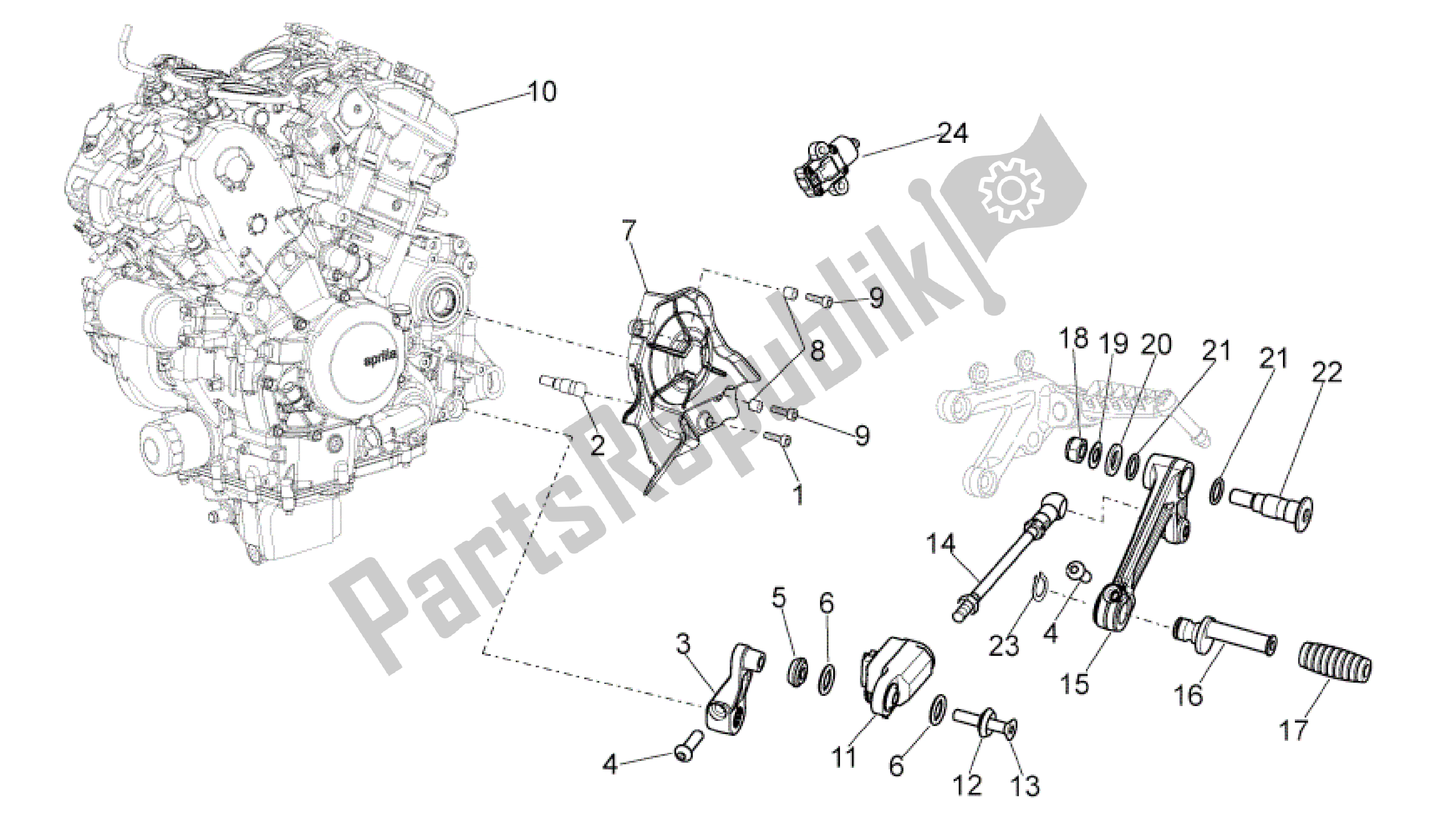 Todas as partes de Motor do Aprilia RSV4 Aprc R ABS 3984 1000 2013