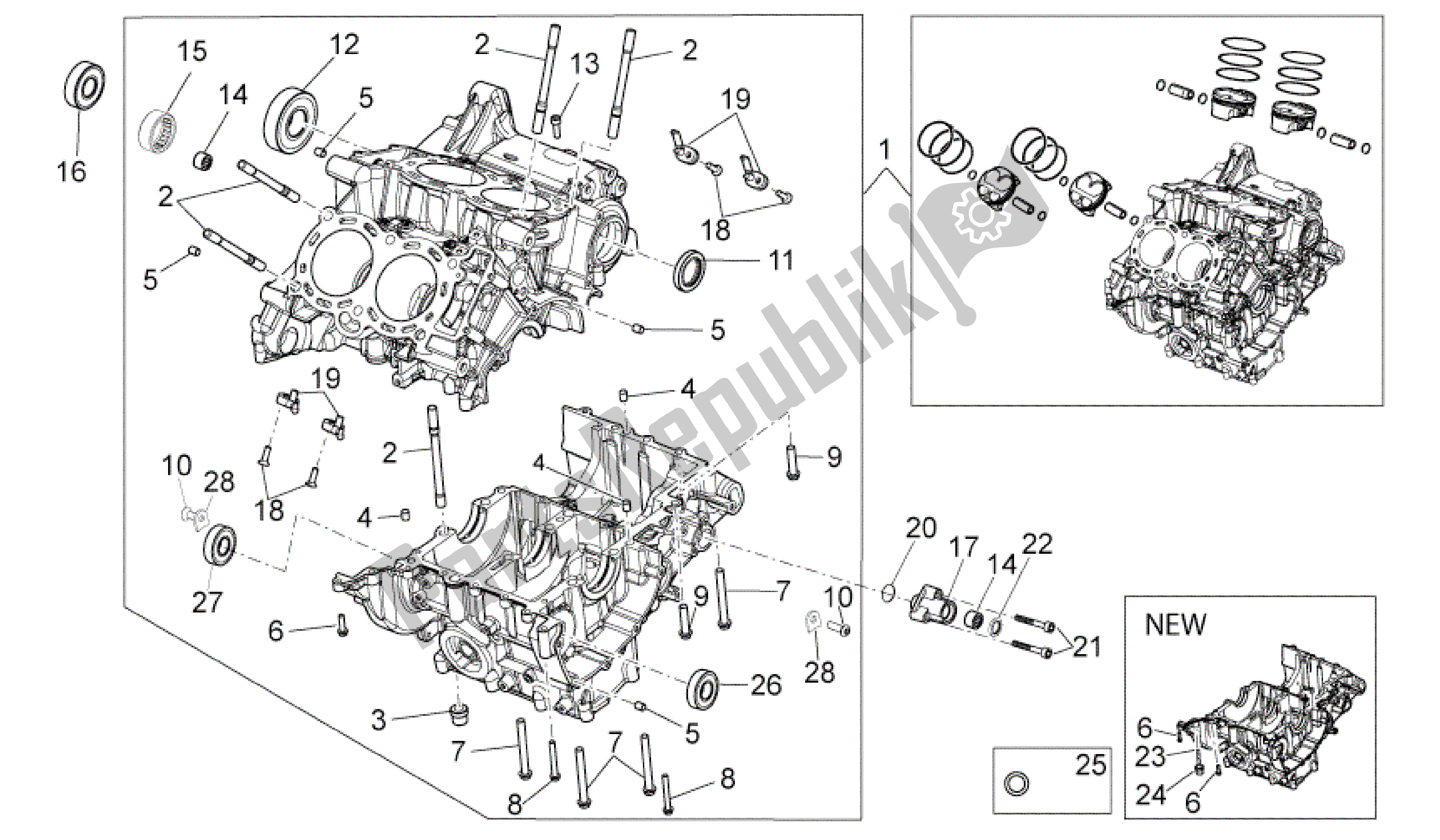 Alle Teile für das Kurbelgehäuse I des Aprilia RSV4 Aprc R ABS 3984 1000 2013