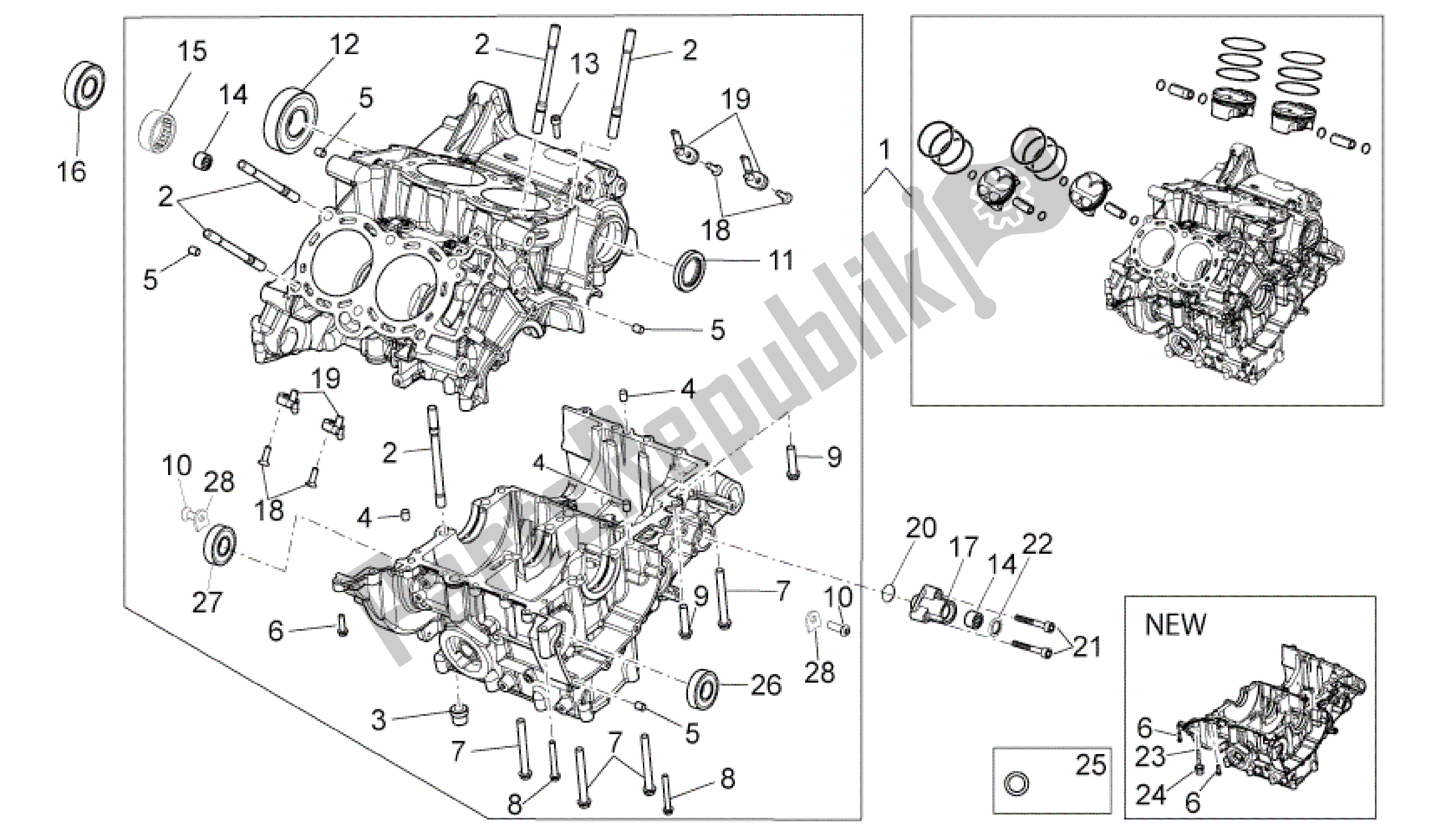 Tutte le parti per il Carter I del Aprilia RSV4 Aprc R ABS 3984 1000 2013