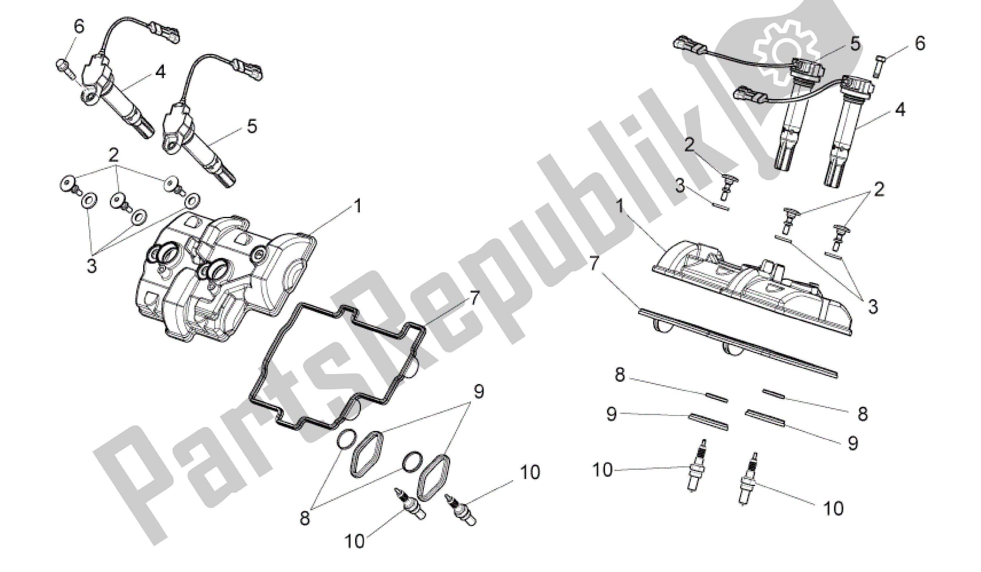 Alle Teile für das Ventildeckel des Aprilia RSV4 Aprc R ABS 3984 1000 2013