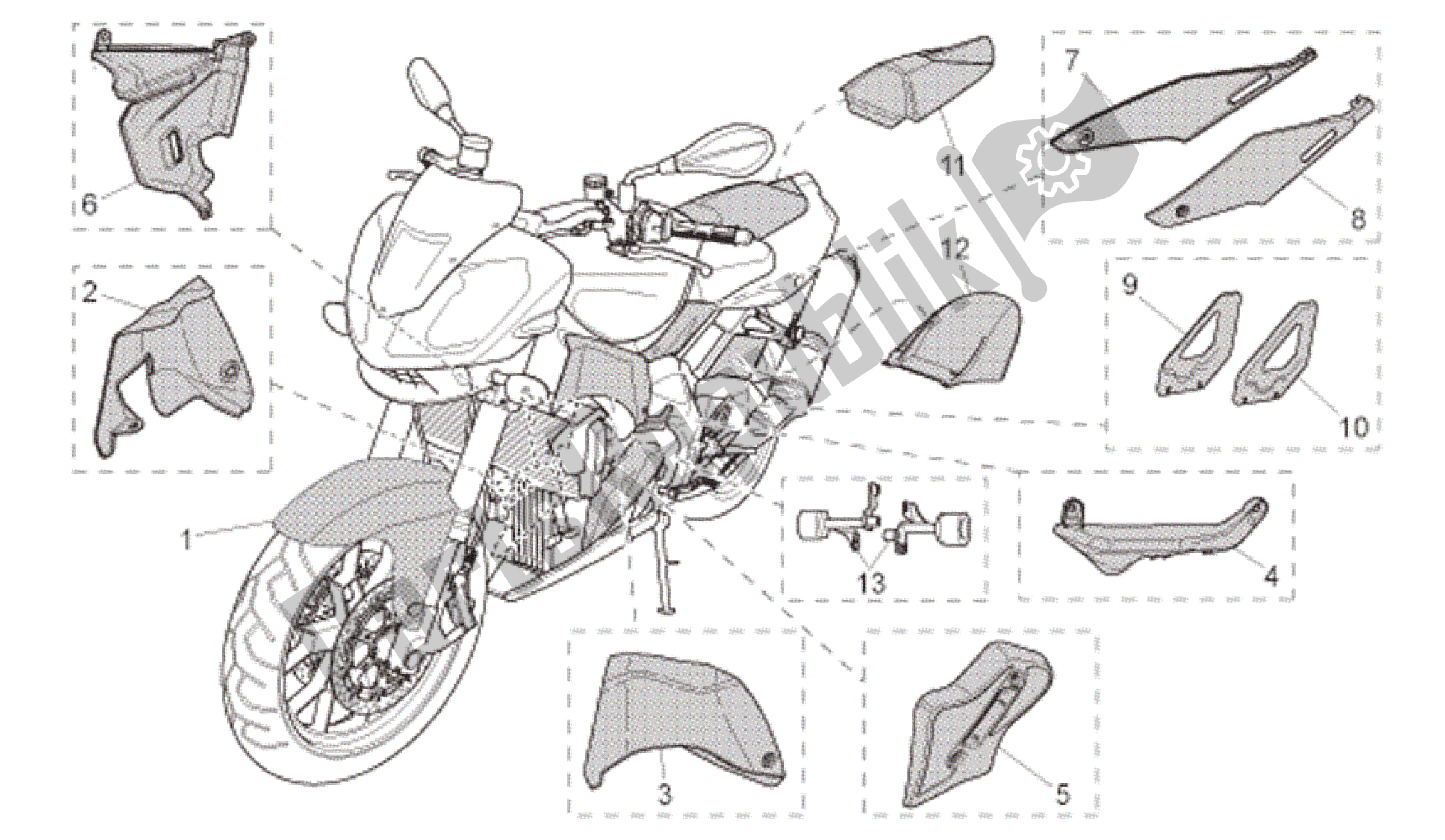 Todas as partes de Acc. - Partes Especiais Do Corpo do Aprilia RSV Tuono Factory 3985 1000 2006 - 2009