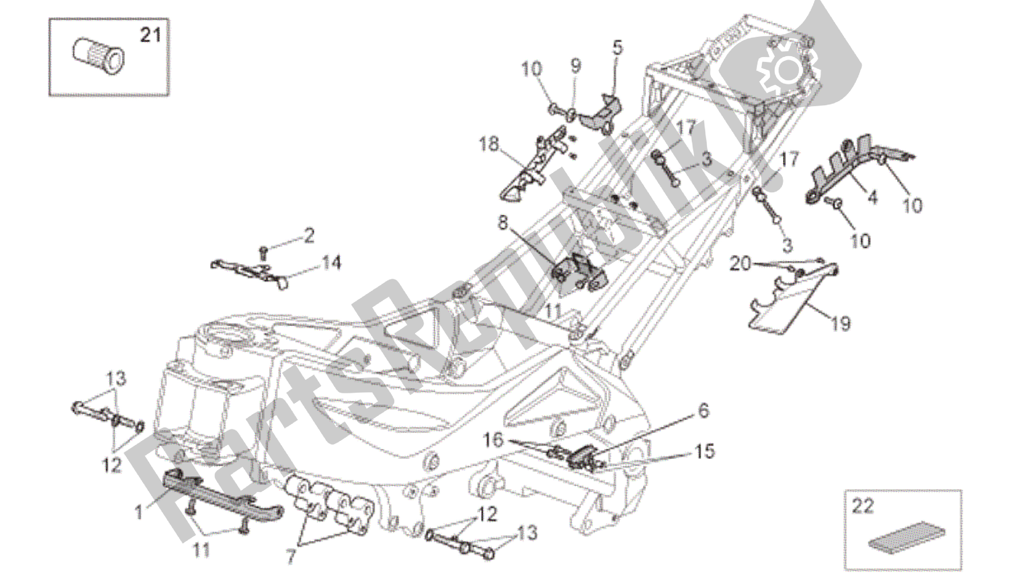 All parts for the Frame Ii of the Aprilia RSV Tuono Factory 3985 1000 2006 - 2009