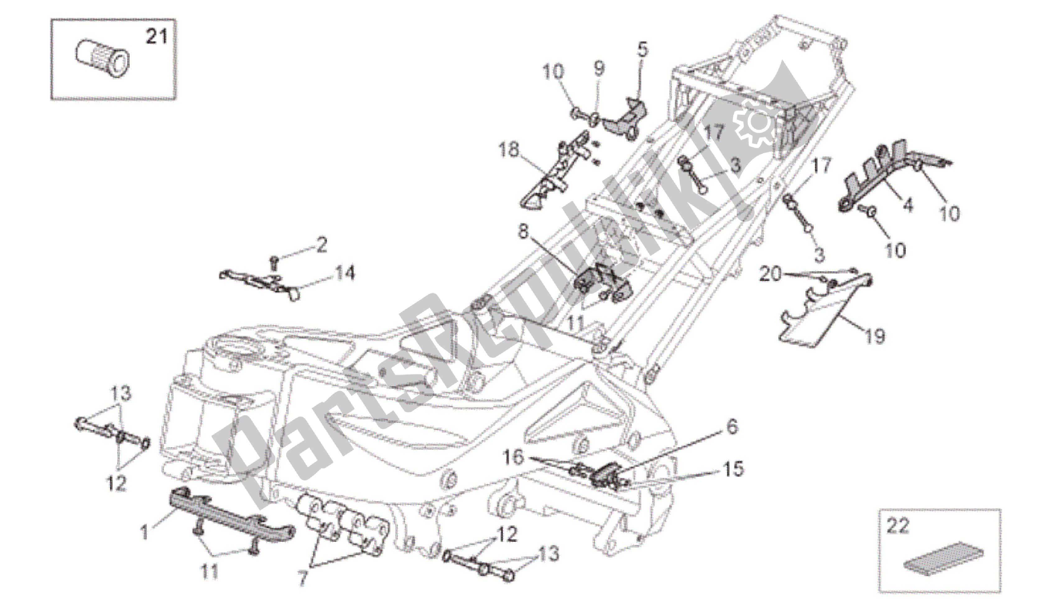 Toutes les pièces pour le Cadre Ii du Aprilia RSV Tuono Factory 3985 1000 2006 - 2009