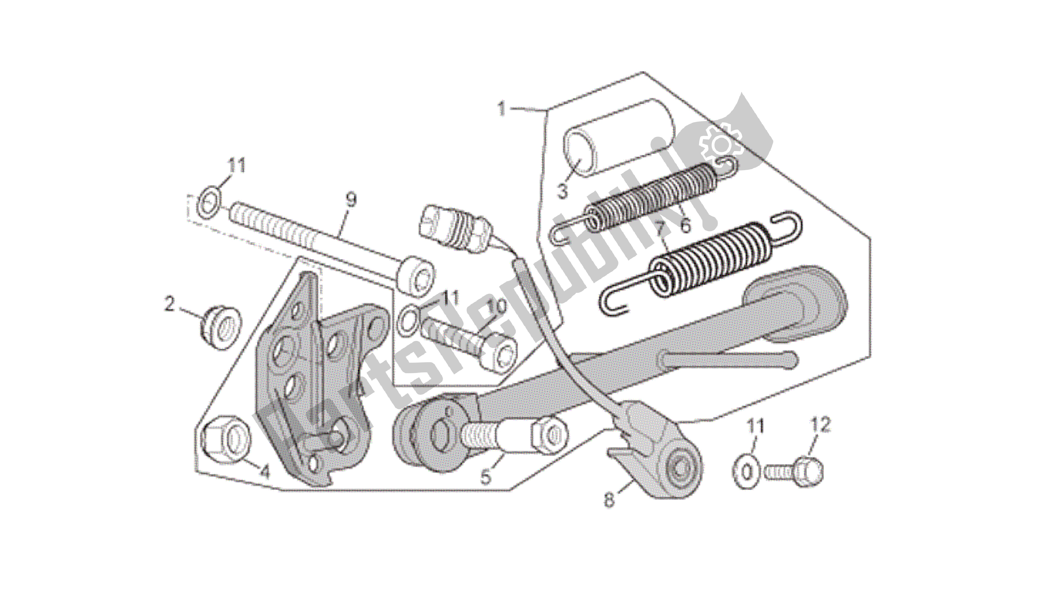 Todas las partes para Soporte Central de Aprilia RSV Tuono Factory 3985 1000 2006 - 2009