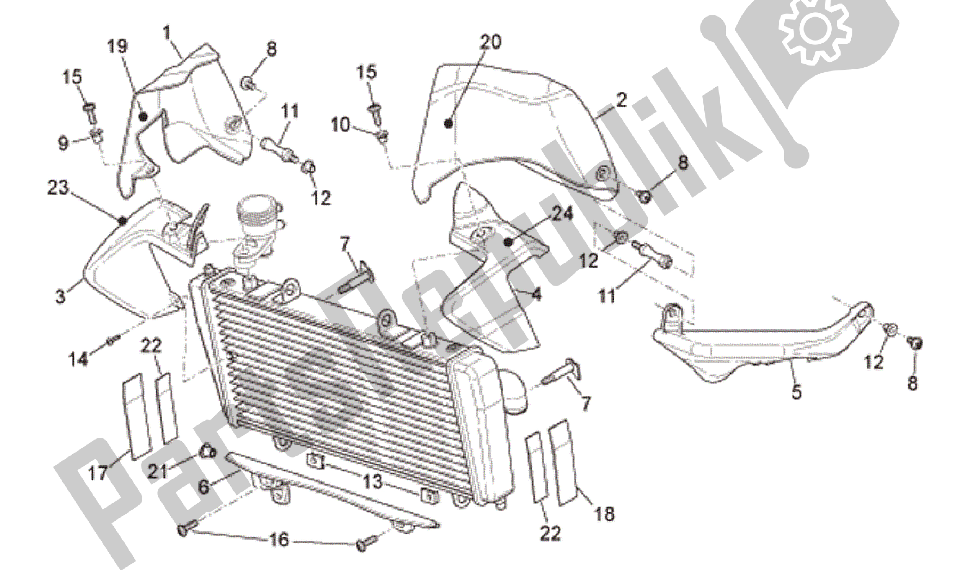 Tutte le parti per il Corpo Anteriore - Carenature I del Aprilia RSV Tuono Factory 3985 1000 2006 - 2009