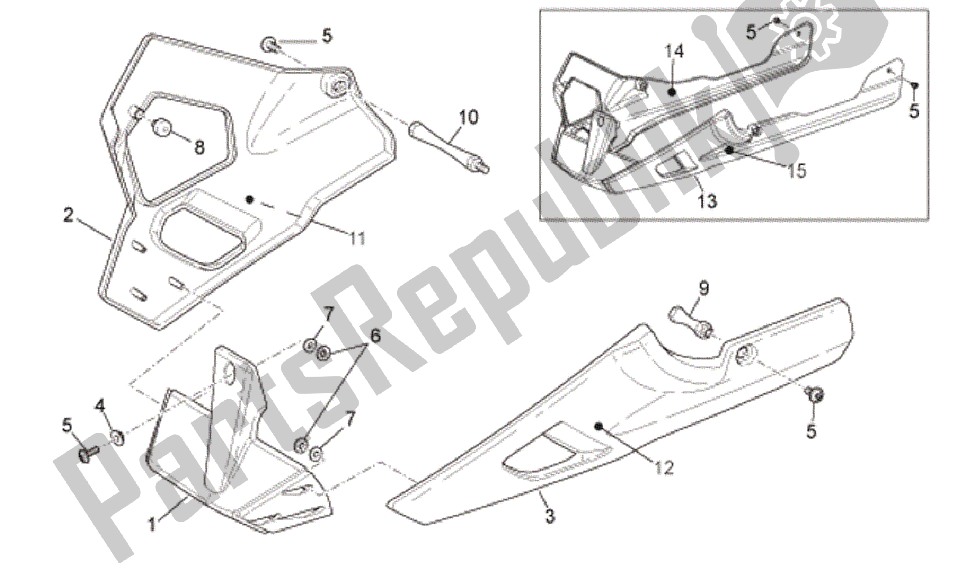 Alle Teile für das Frontkarosserieverkleidungen Ii des Aprilia RSV Tuono Factory 3985 1000 2006 - 2009