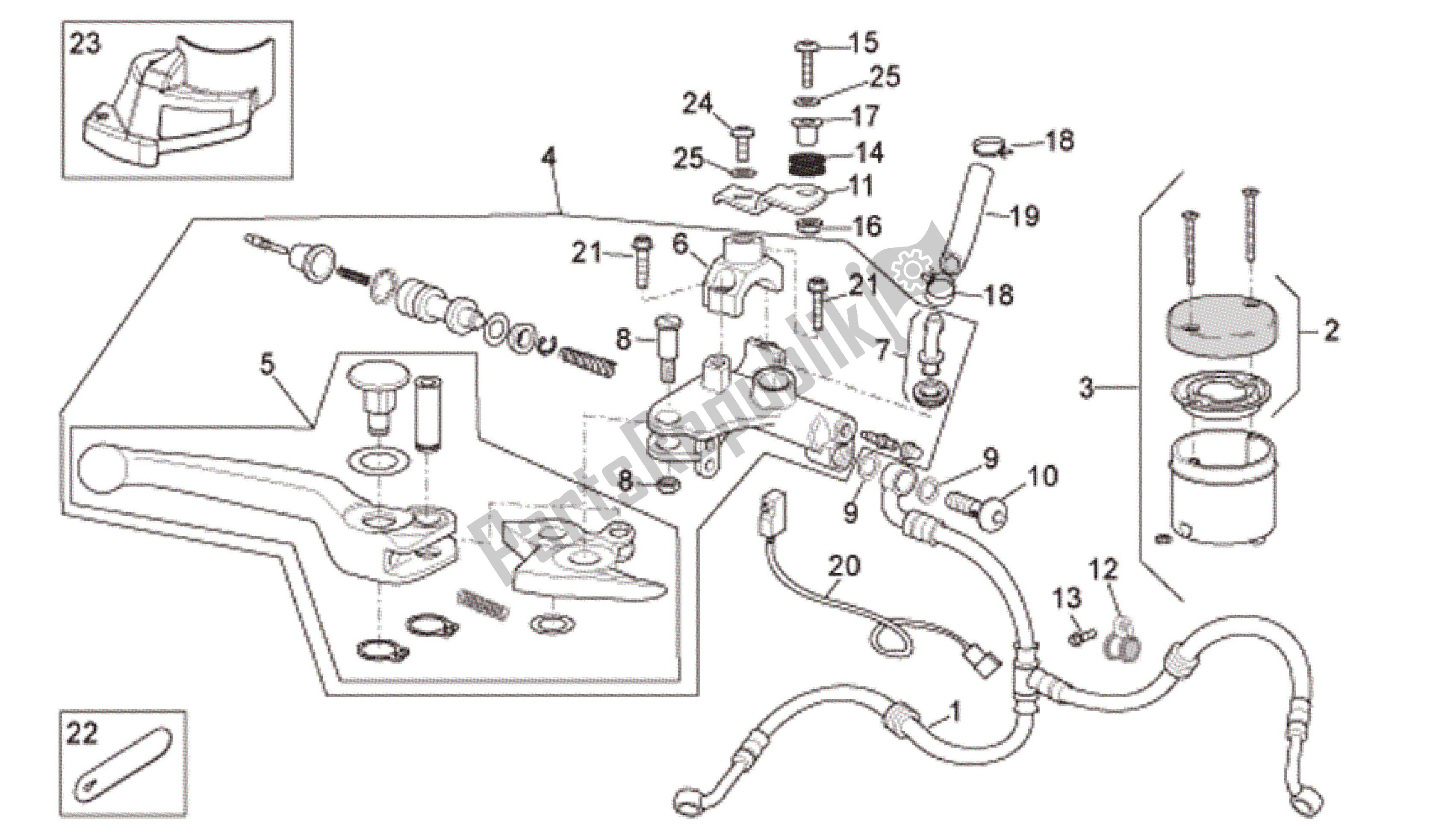 Wszystkie części do Przedni Cylinder G?ówny Aprilia RSV Tuono Factory 3985 1000 2006 - 2009