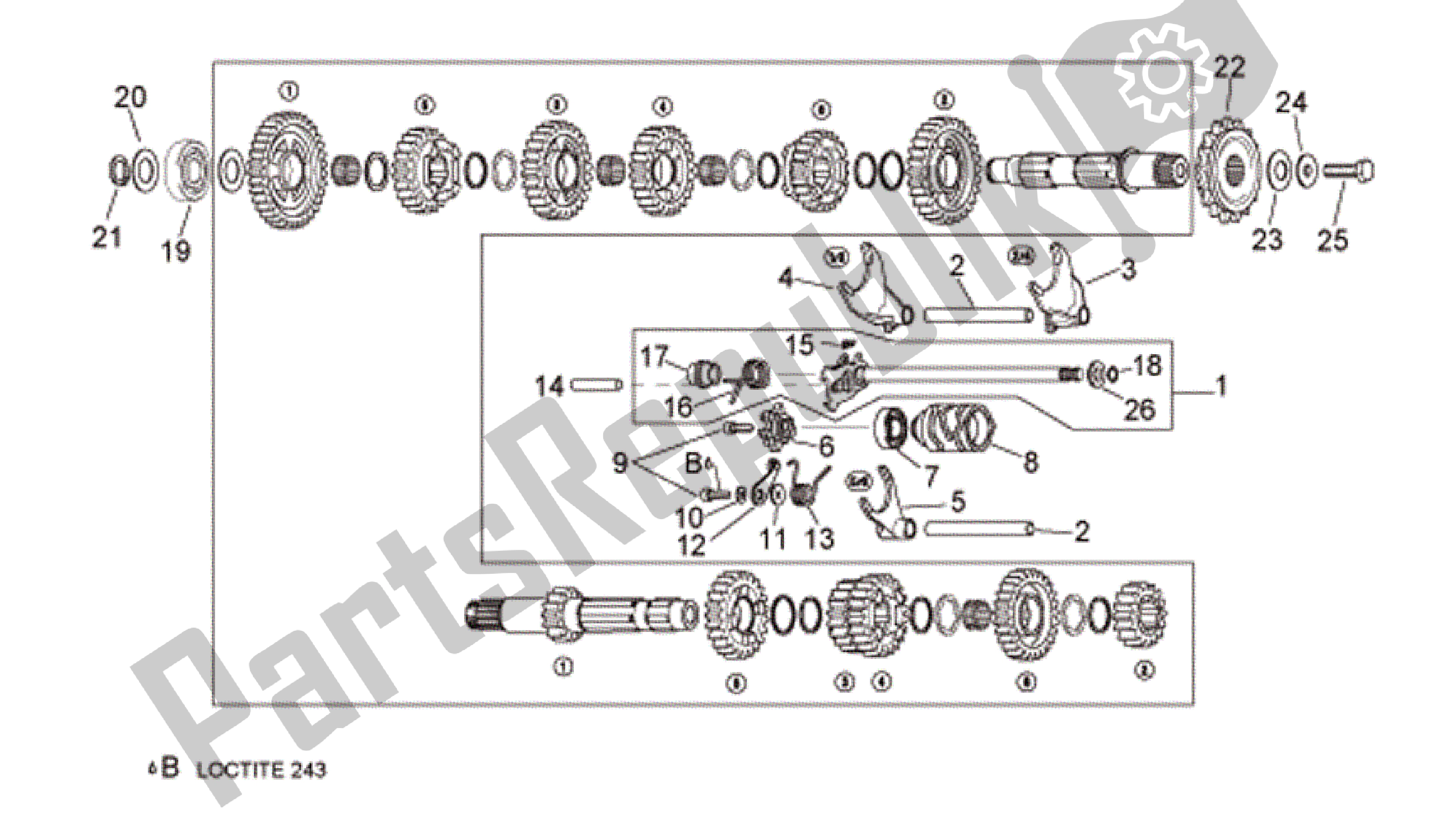 All parts for the Gear Box Selector of the Aprilia RSV Tuono R 3985 1000 2006 - 2009