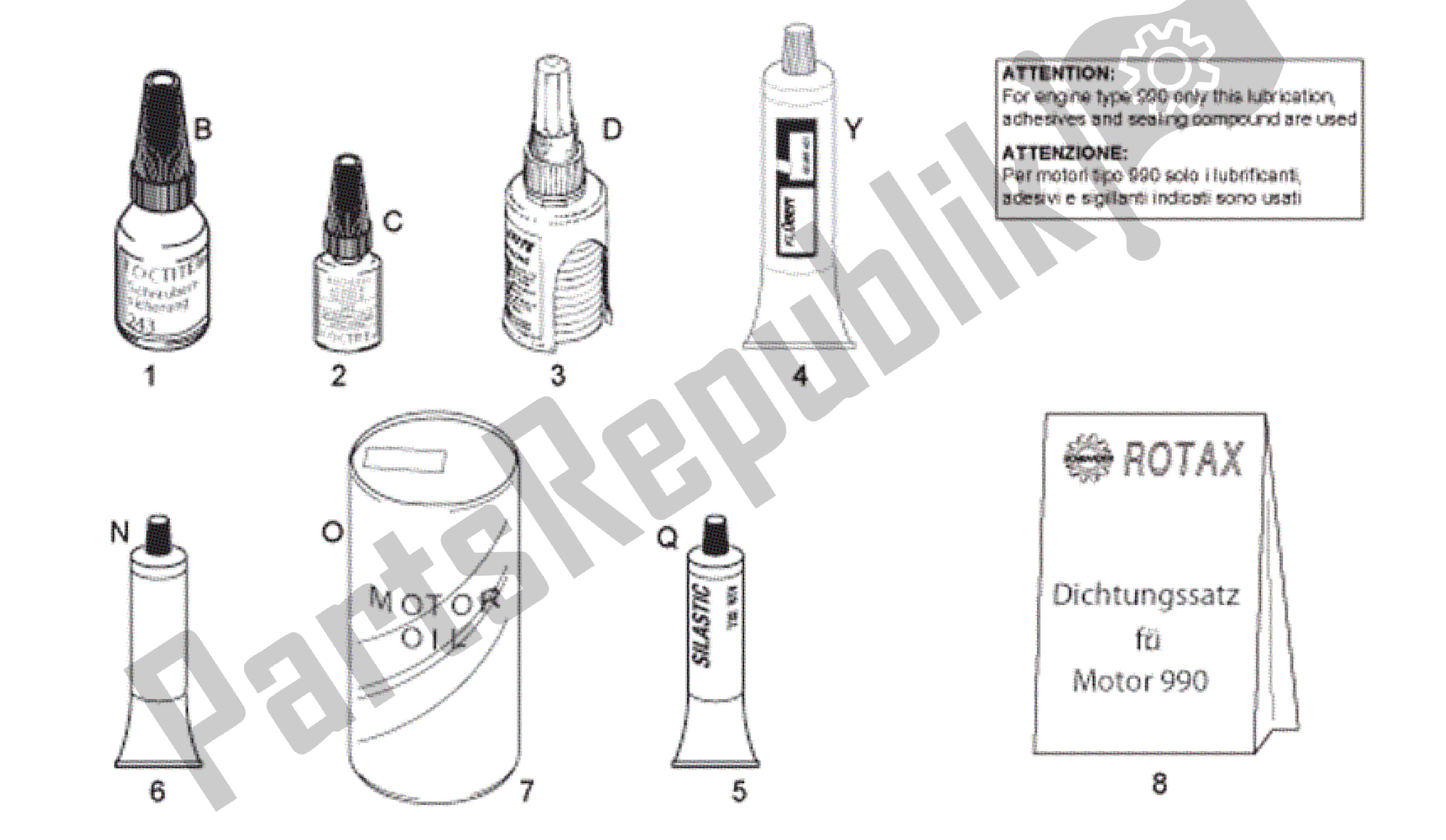 Alle onderdelen voor de Afdichtings- En Smeermiddelen van de Aprilia RSV Tuono R 3985 1000 2006 - 2009