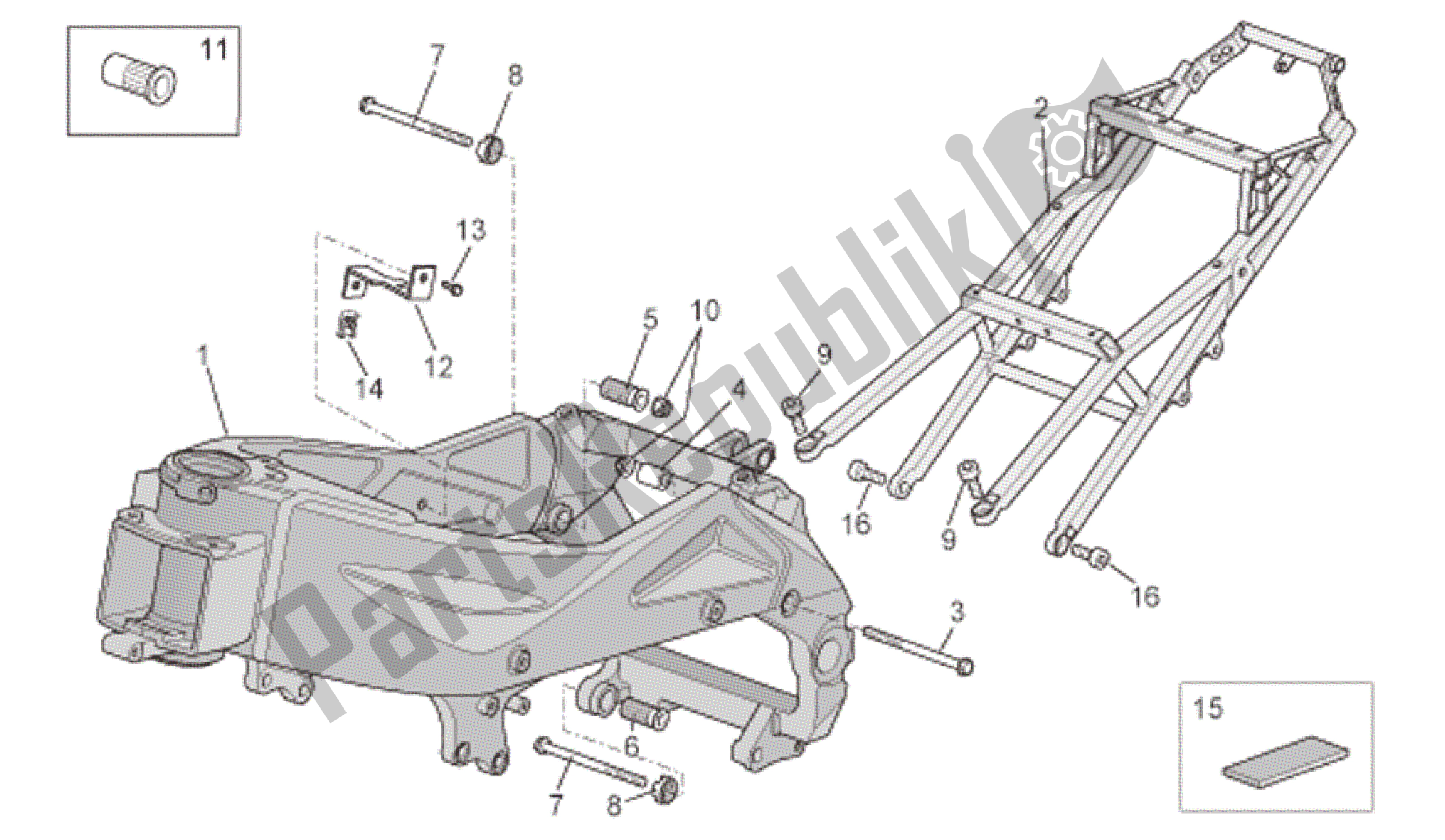 Wszystkie części do Ramka I Aprilia RSV Tuono R 3985 1000 2006 - 2009