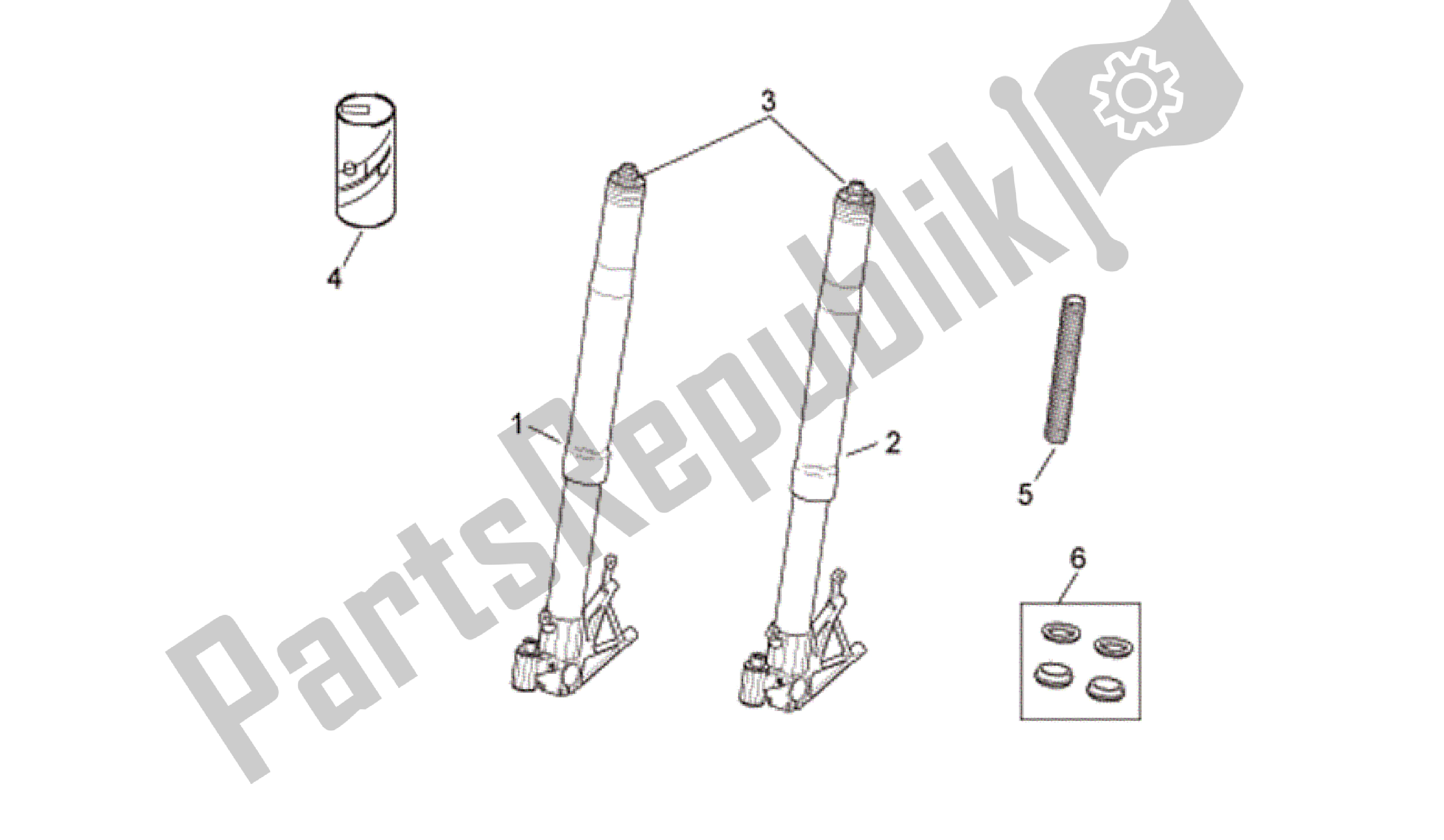 All parts for the Front Fork Ii of the Aprilia RSV Tuono R 3985 1000 2006 - 2009